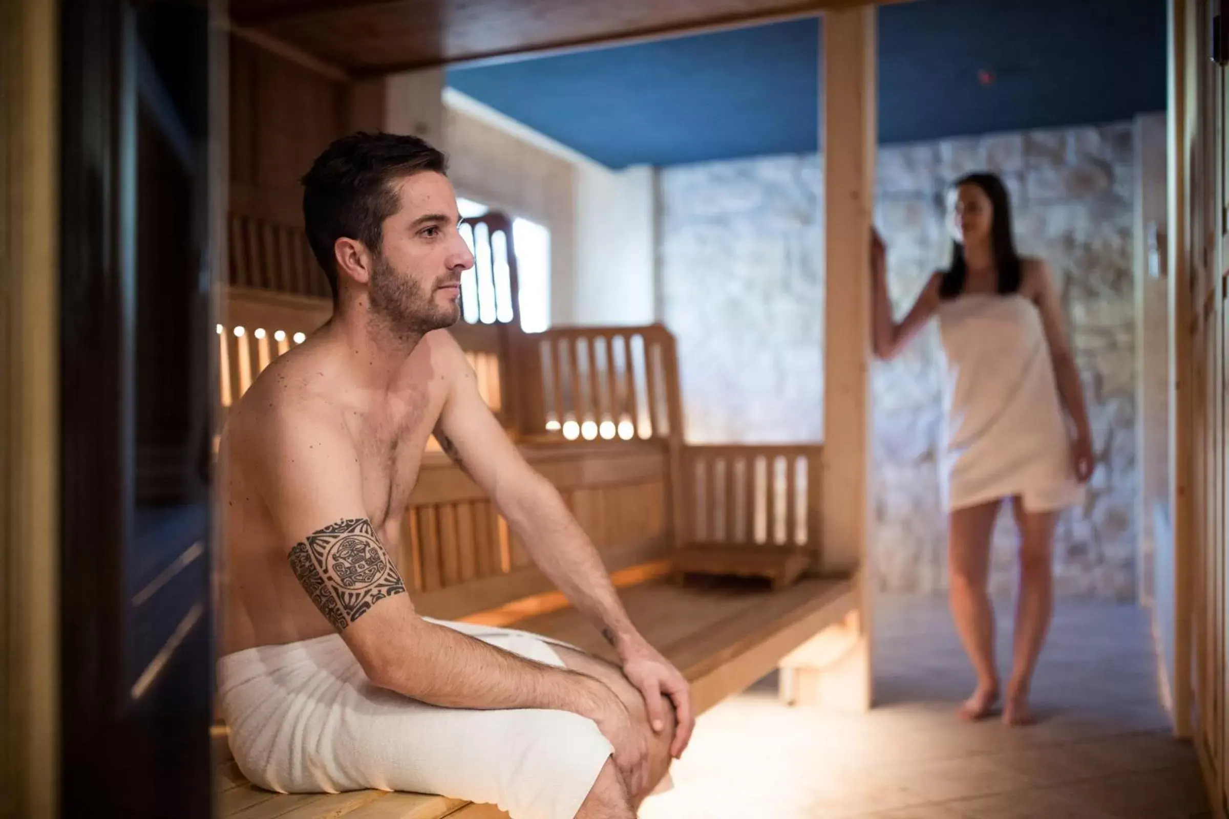 Sauna, Guests in Hotel Alpenrose