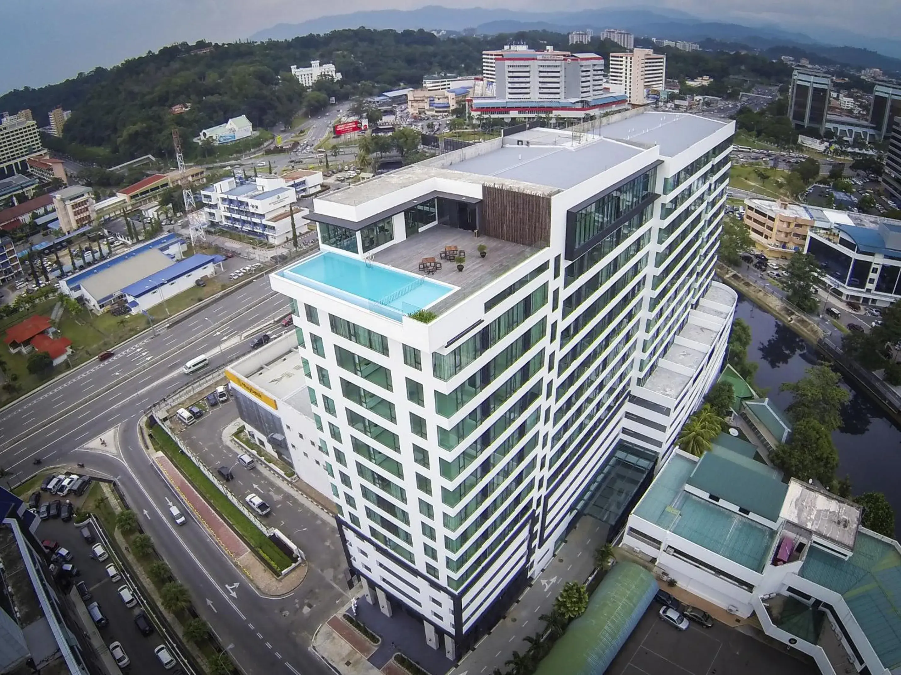 Facade/entrance, Bird's-eye View in Sky Hotel Kota Kinabalu