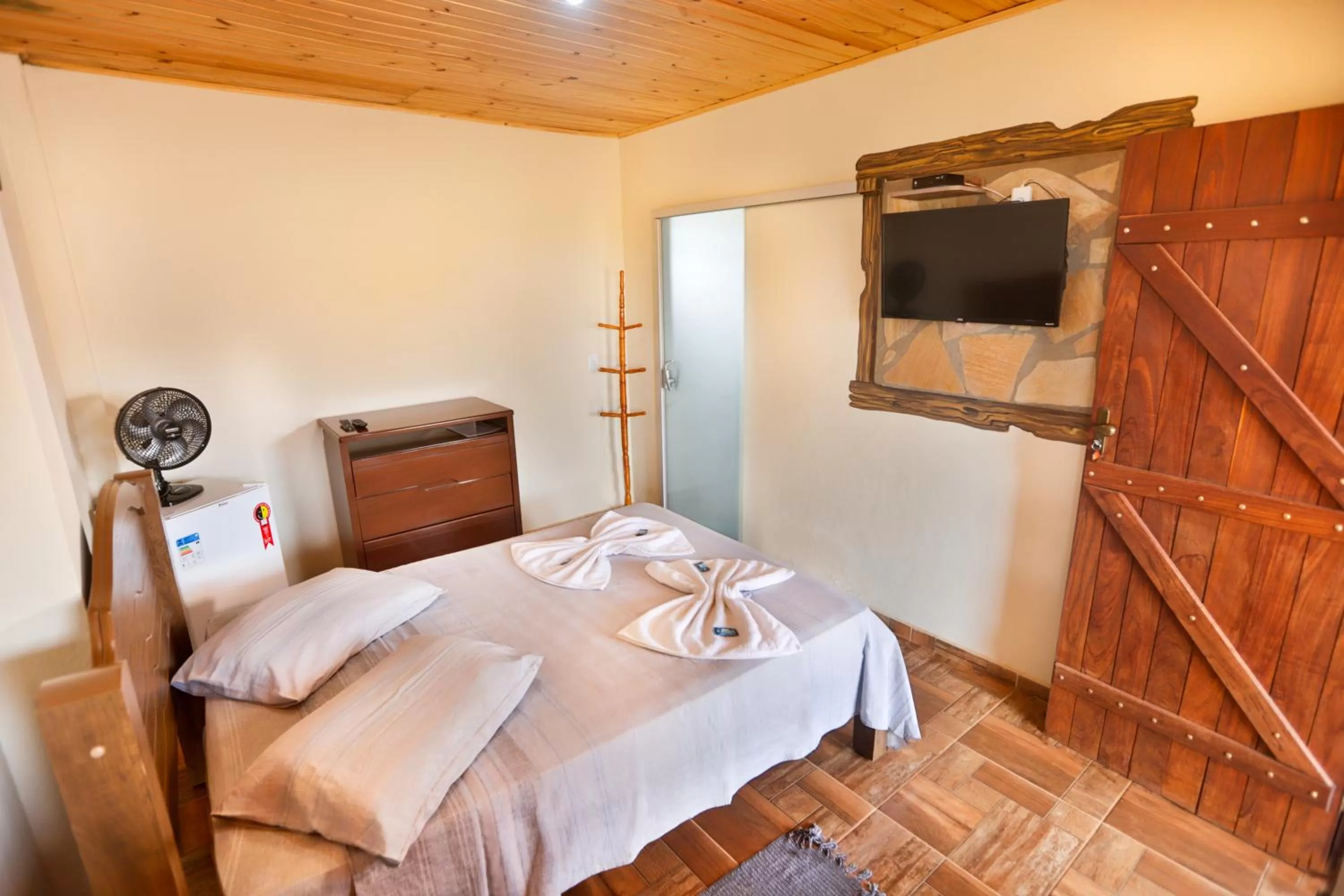 Bed in Pousada e Chales Por do Sol