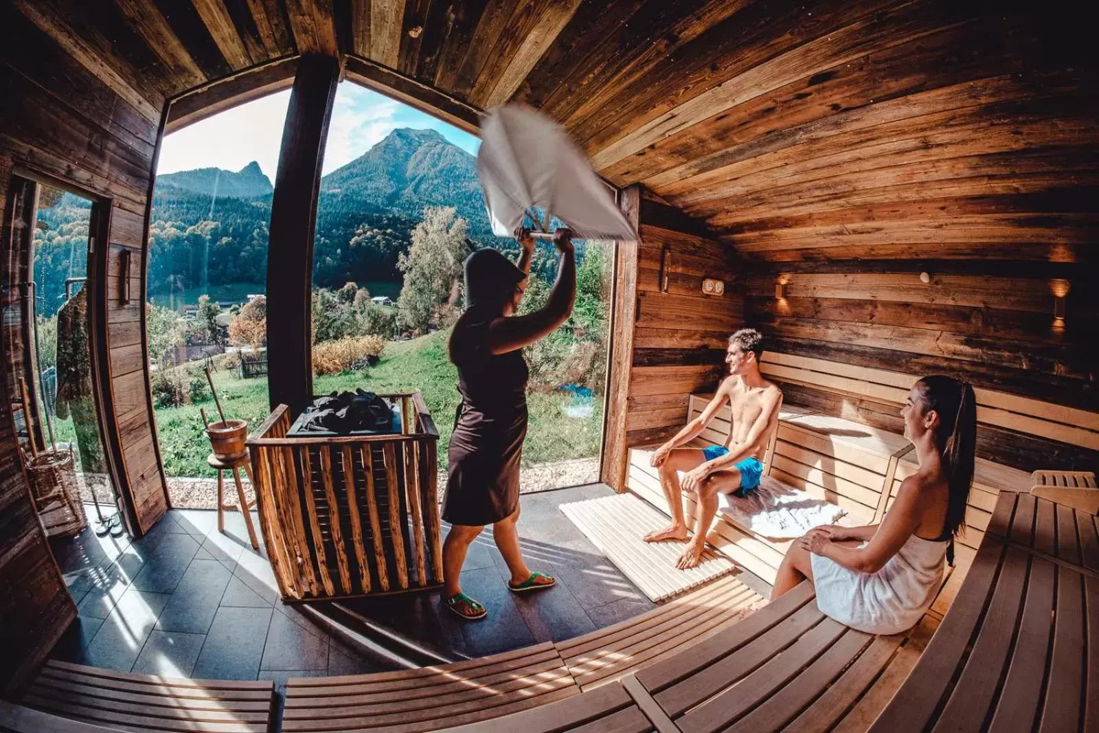 Sauna in Berghotel Rehlegg