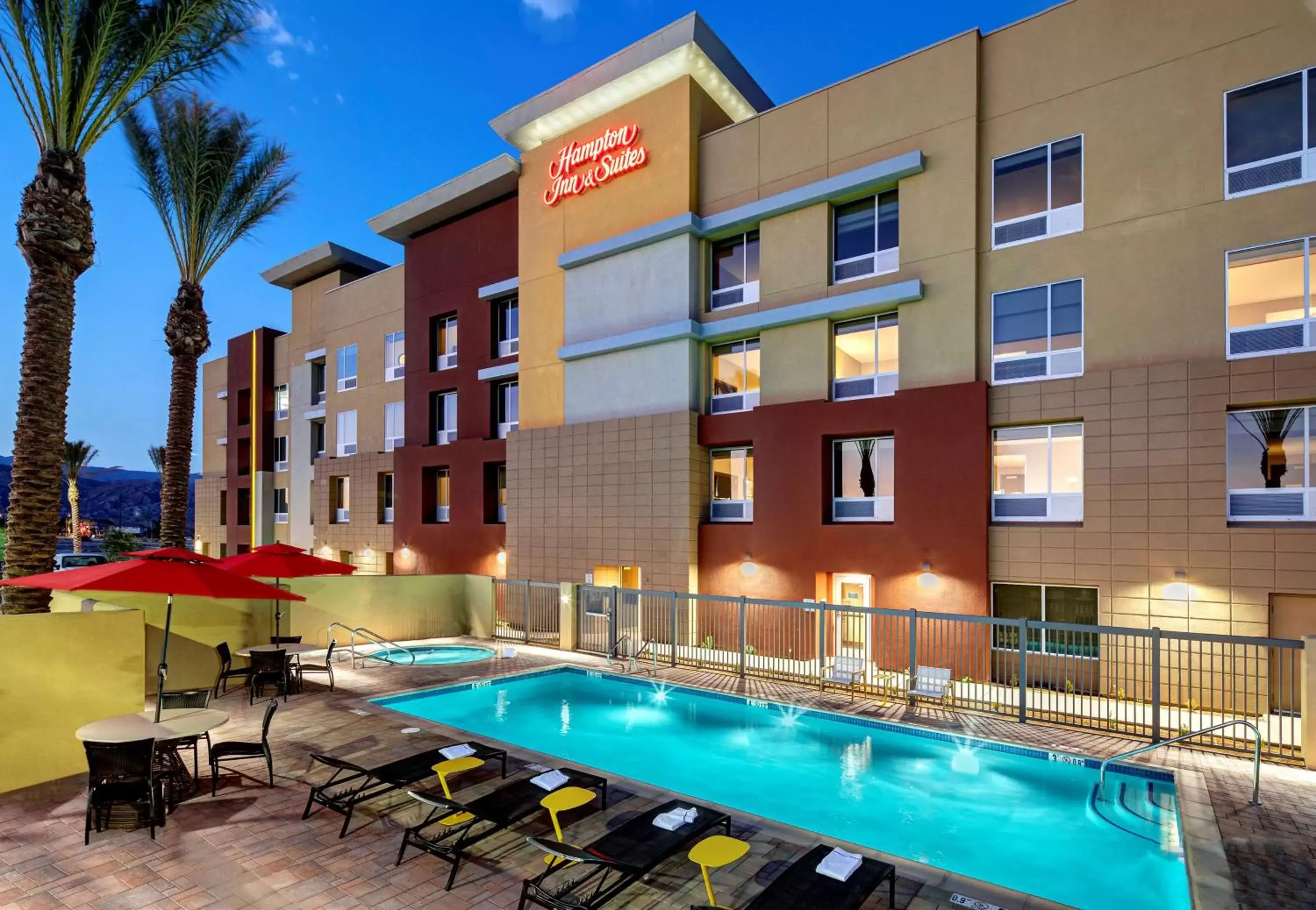 Pool view, Property Building in Hampton Inn & Suites Indio, Ca