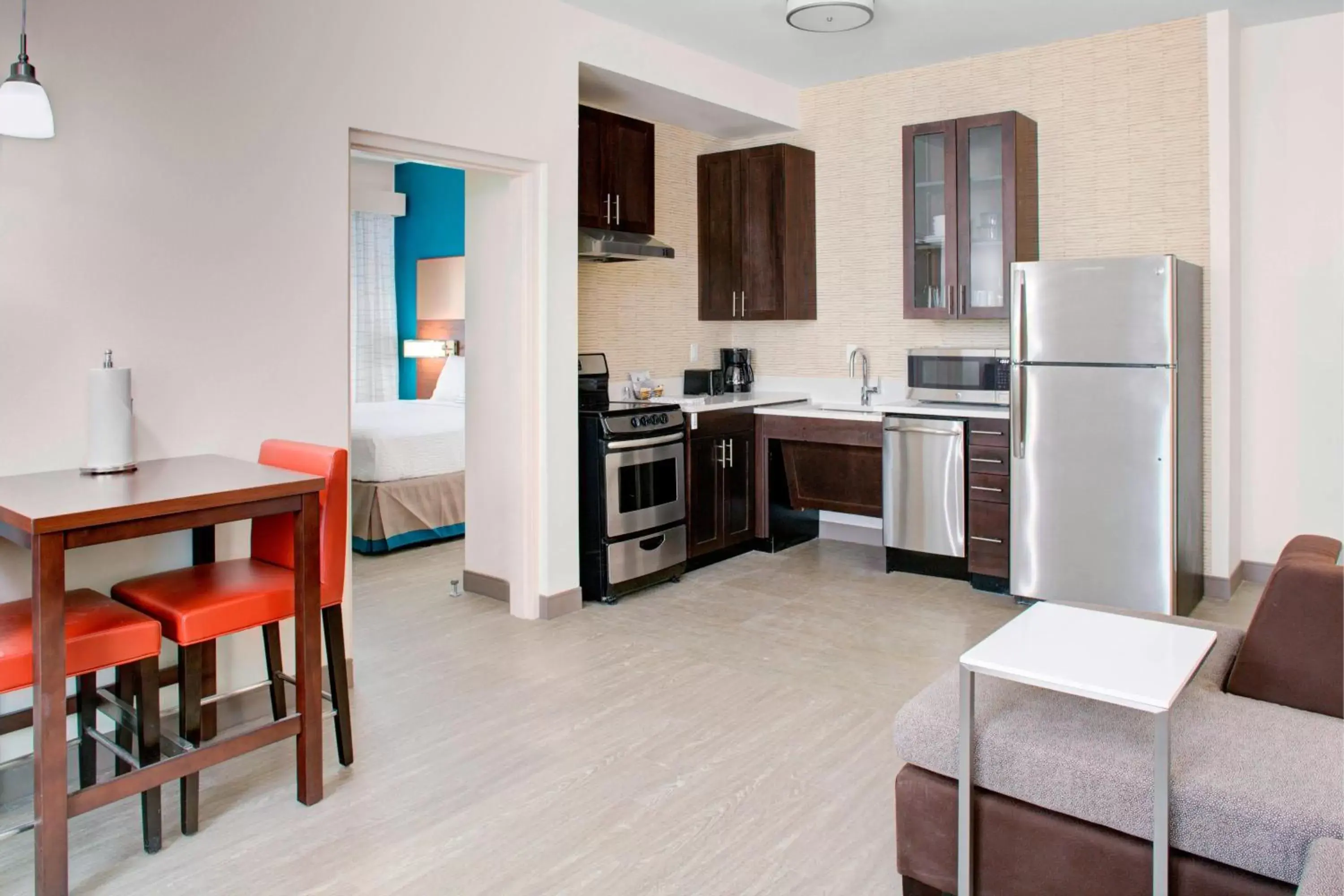 Bedroom, Kitchen/Kitchenette in Residence Inn by Marriott Dallas Allen/Fairview