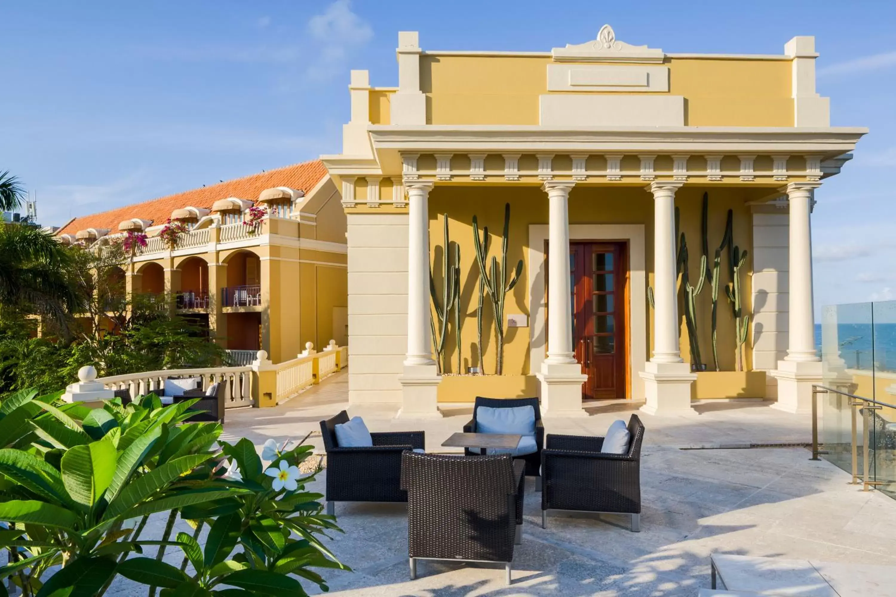 Patio, Property Building in Sofitel Legend Santa Clara Cartagena