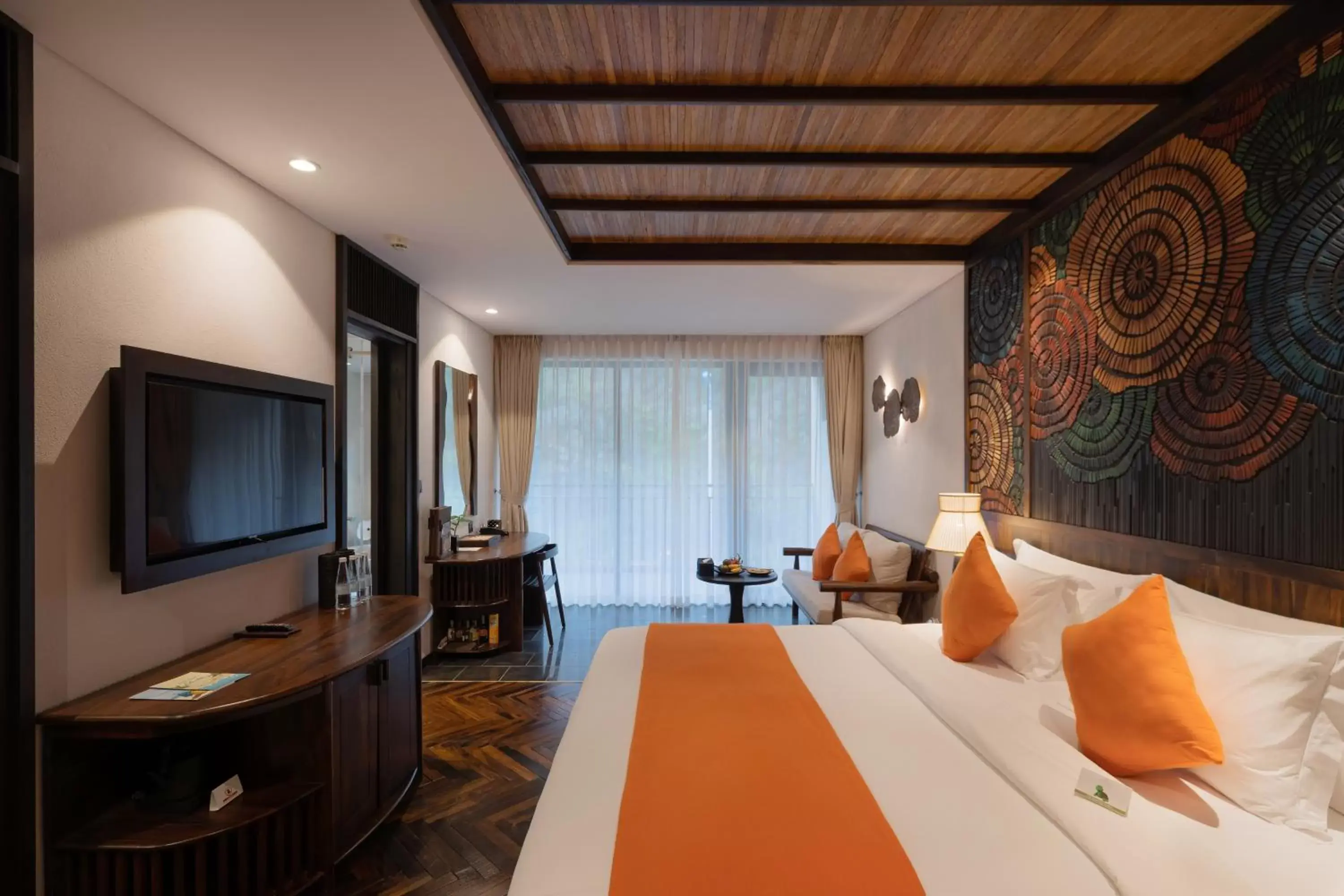 Bed, TV/Entertainment Center in Amiana Resort Nha Trang