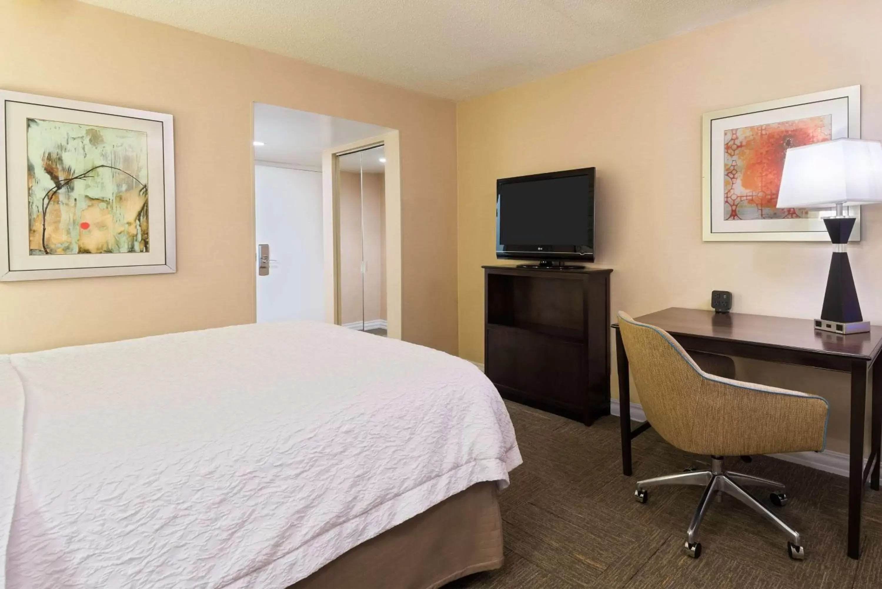 Bed, TV/Entertainment Center in Hampton Inn White Plains/Tarrytown