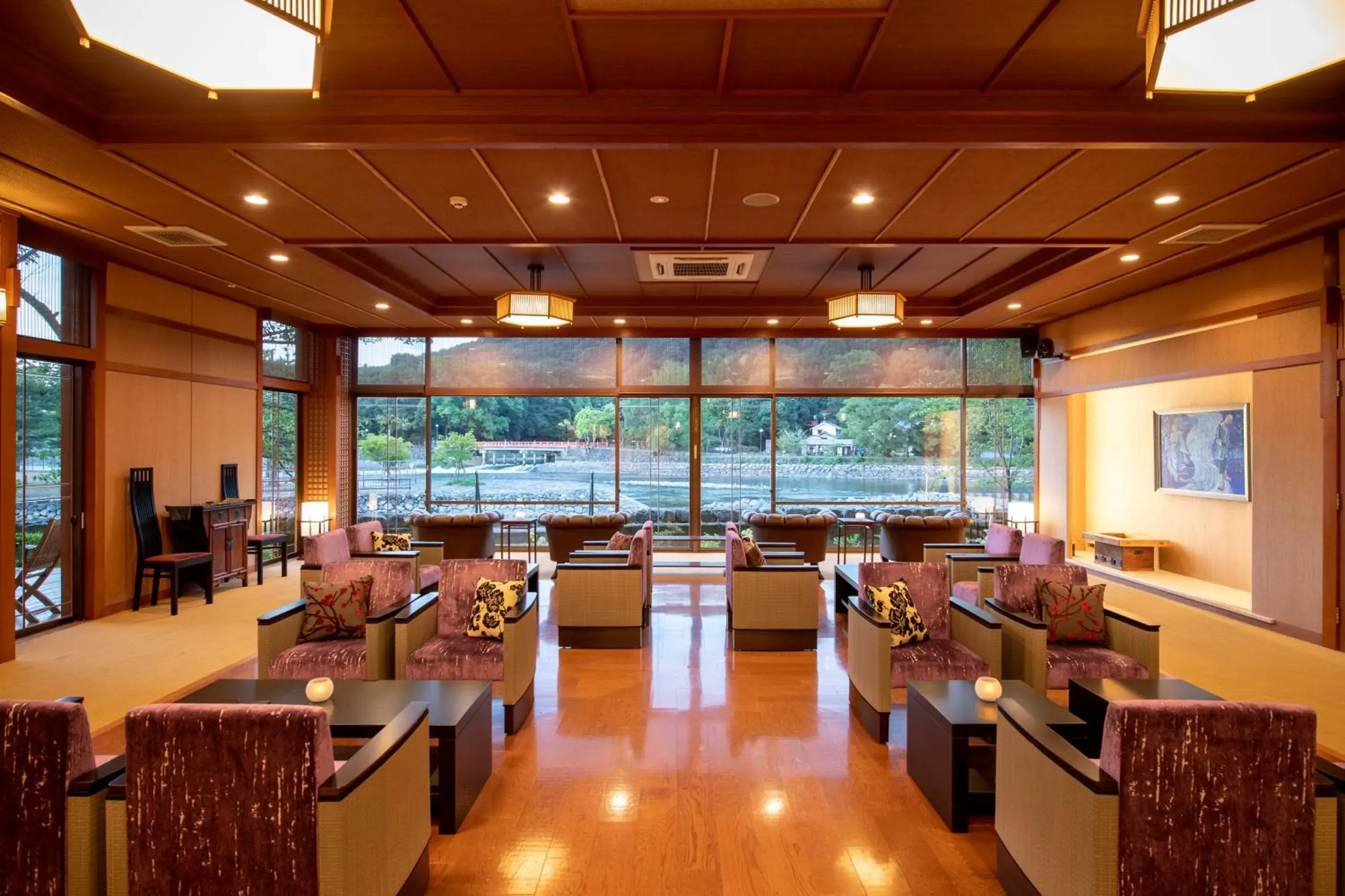 Lobby or reception, Restaurant/Places to Eat in Kyoto Uji Hanayashiki Ukifune-En