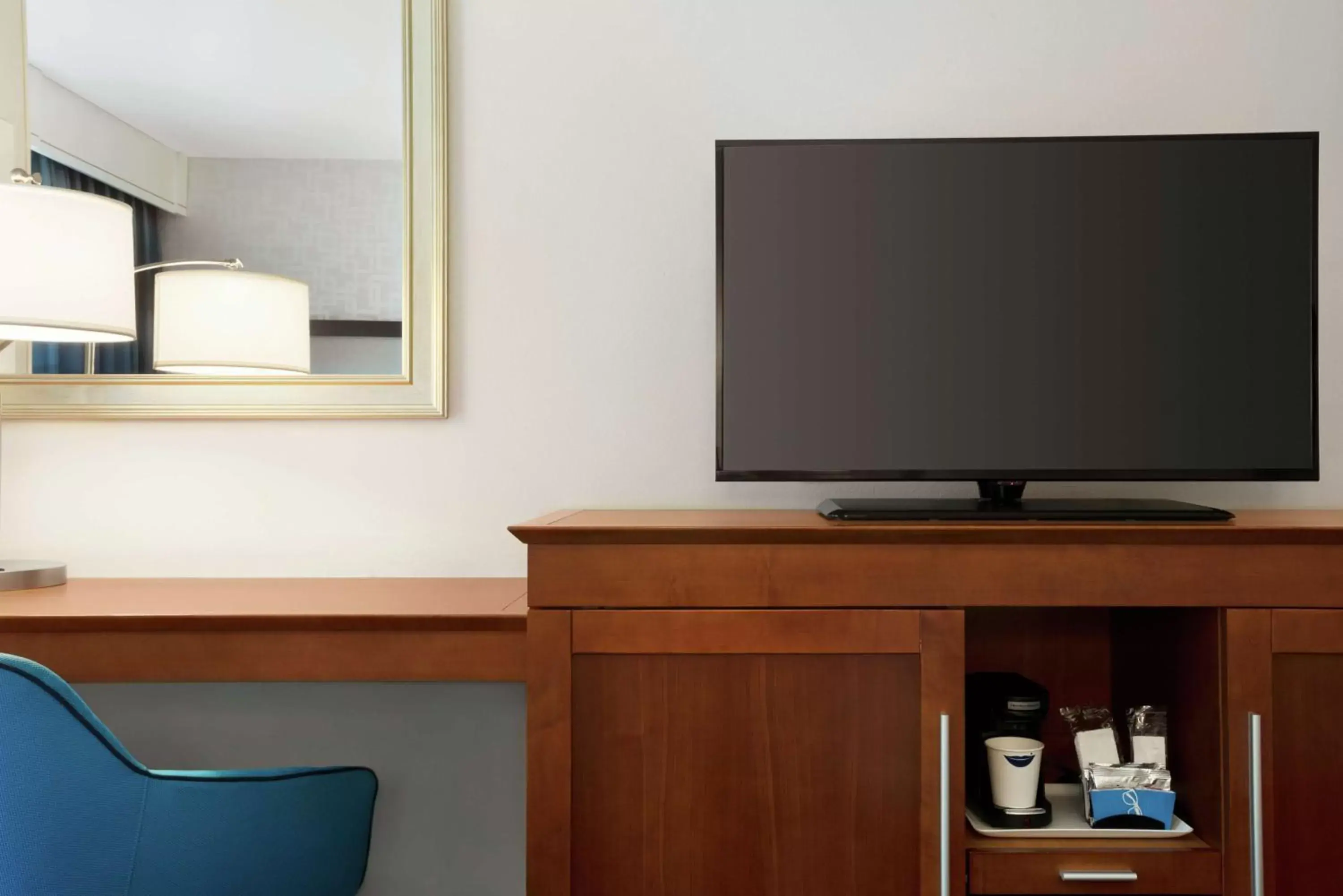 Bedroom, TV/Entertainment Center in Hampton Inn & Suites Rosemont Chicago O'Hare
