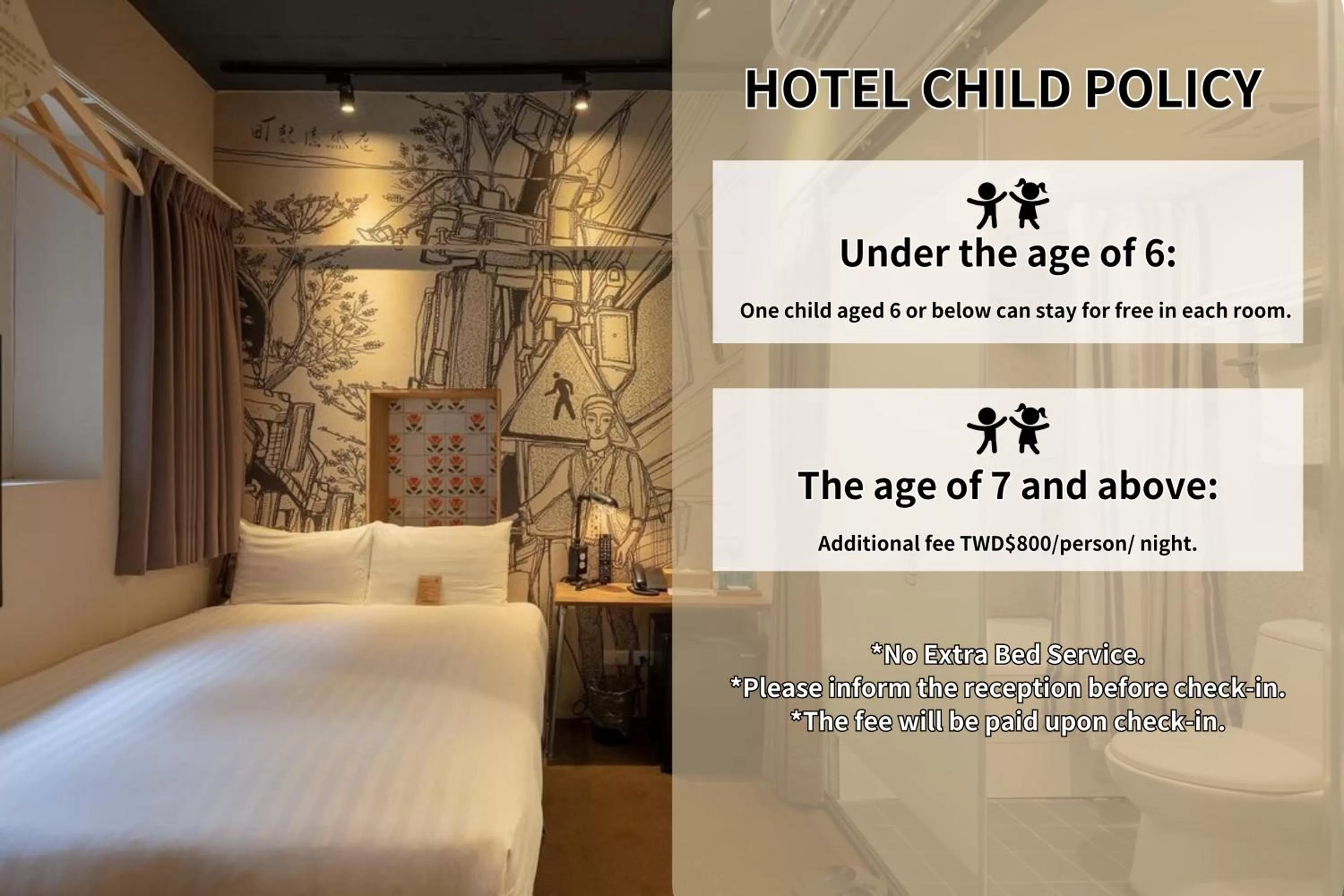 Text overlay, Bed in Cho Hotel