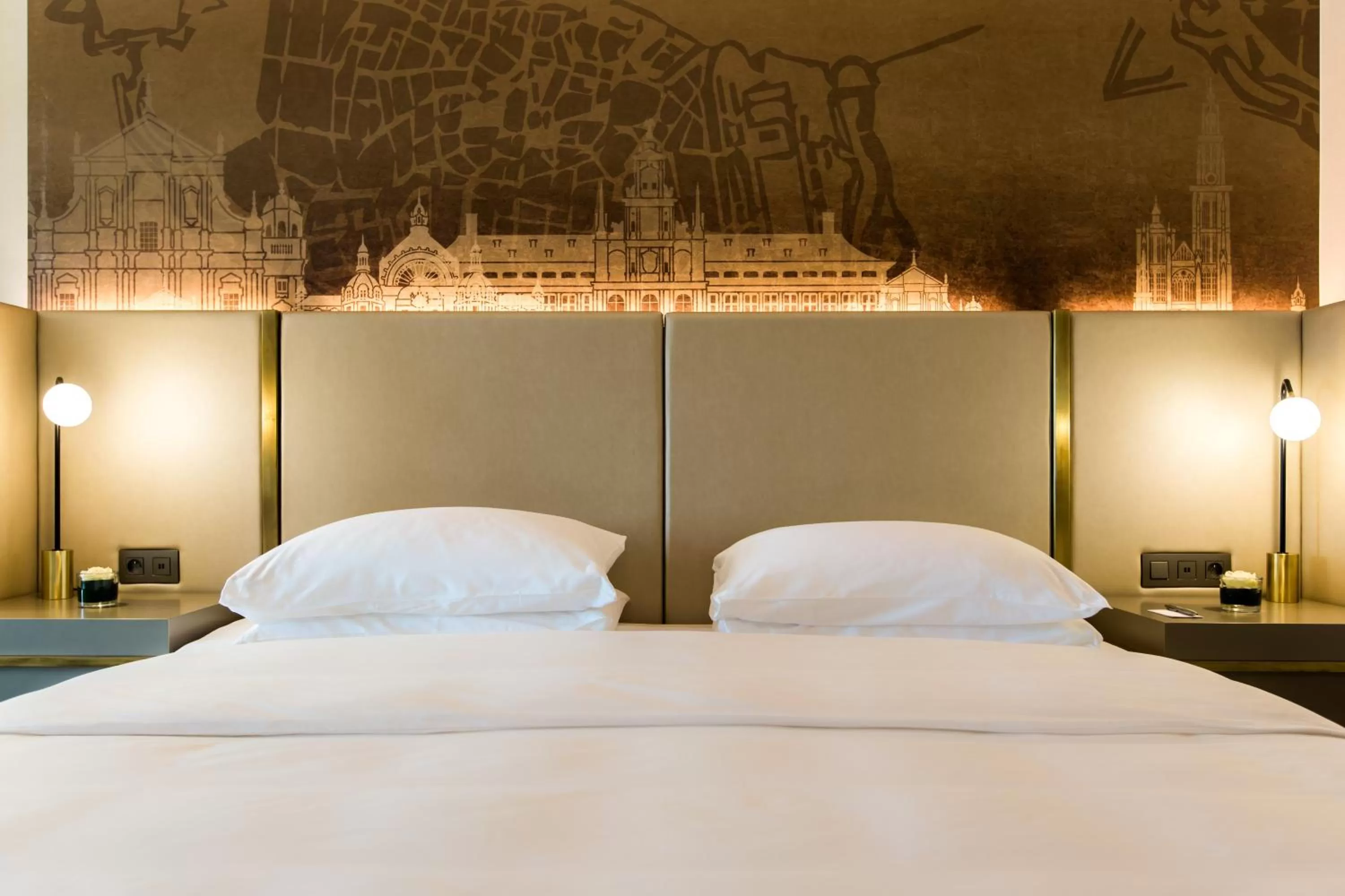 Decorative detail, Bed in Radisson Blu Hotel, Antwerp City Centre