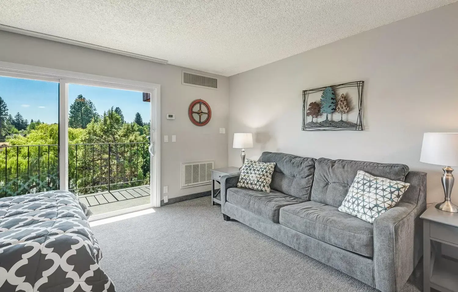 Living room in Bend Riverside Condos