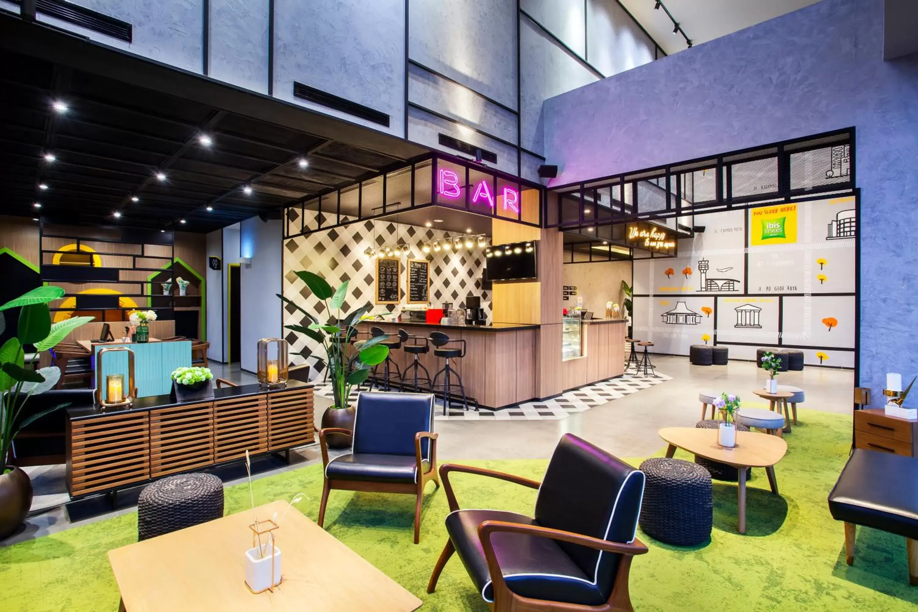 Lobby or reception, Lounge/Bar in ibis Styles Bekasi Jatibening