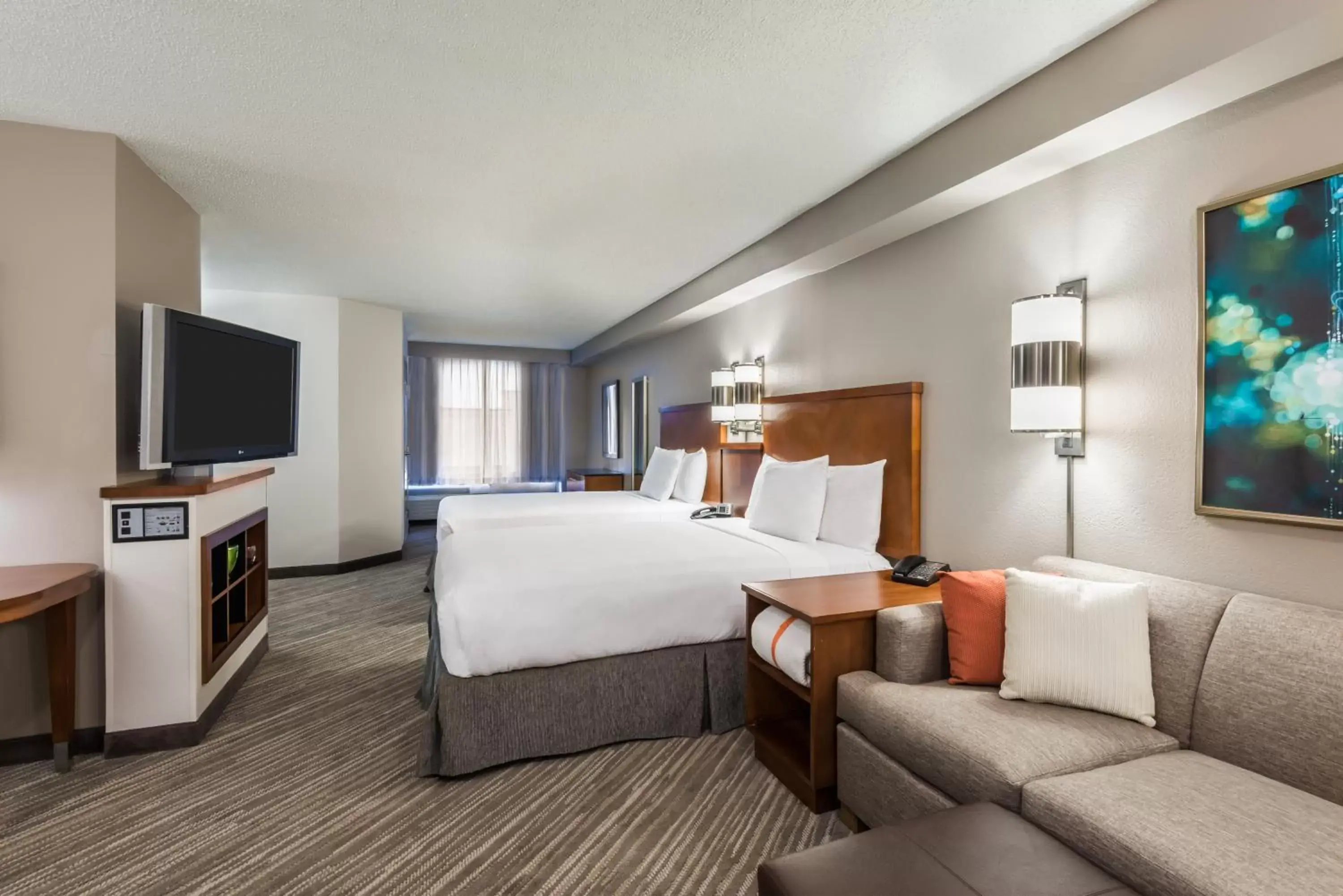 Double Room with Two Double Beds and Roll-In Shower - Disability Access in Hyatt Place Rogers/Bentonville