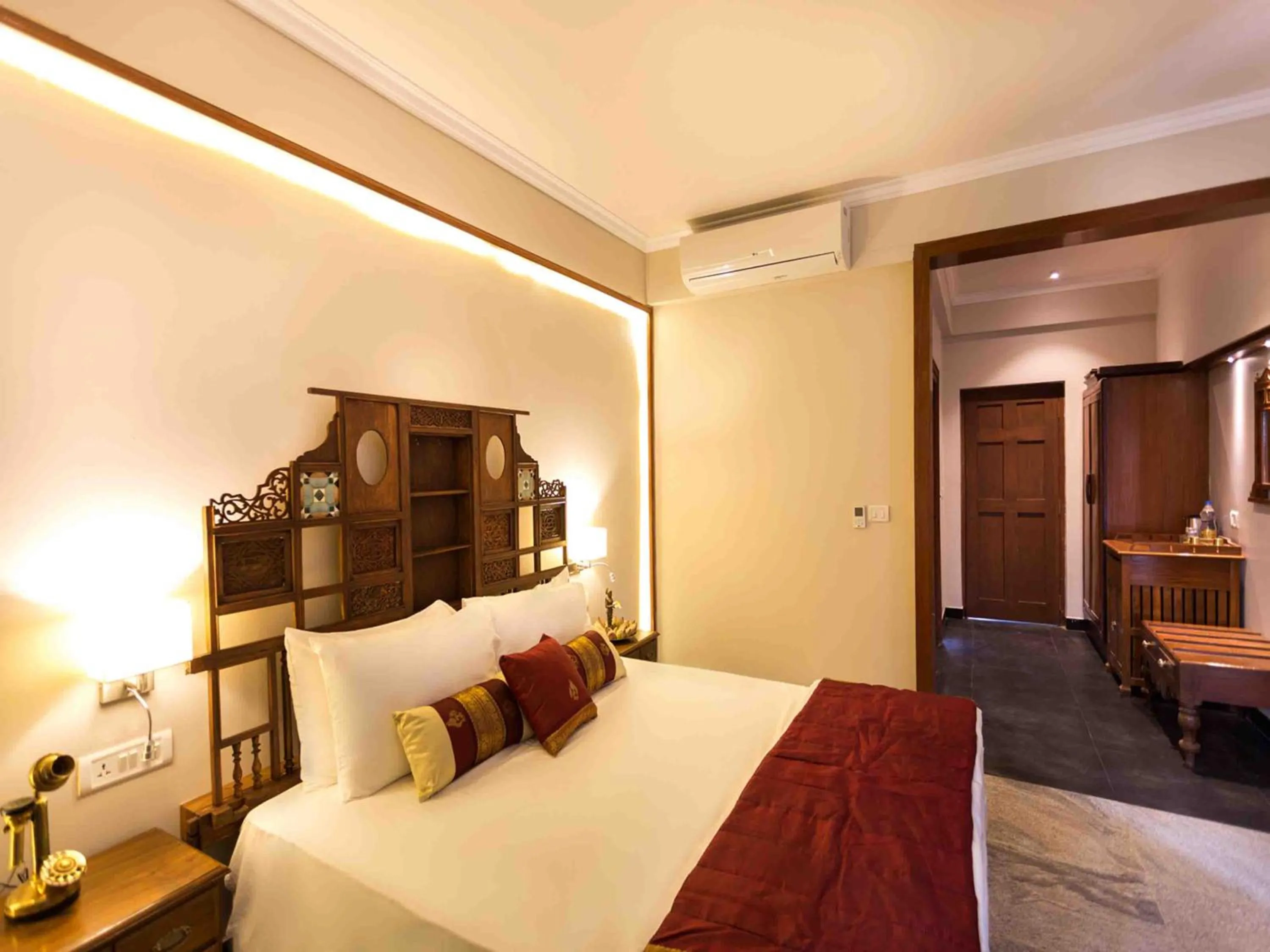 Bed in Svatma - A Luxury Heritage Resort