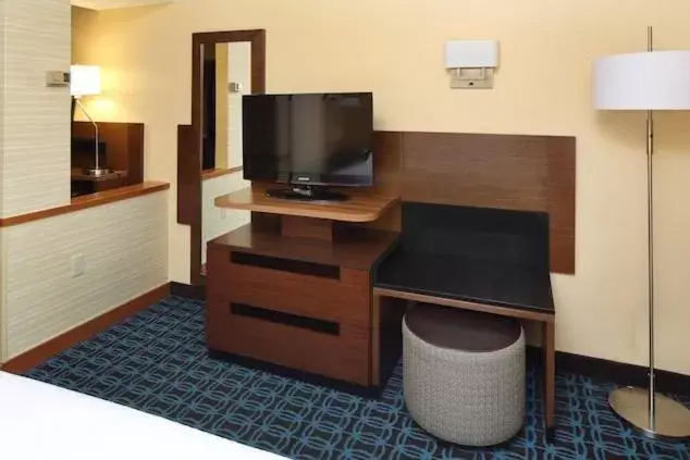 Bed, TV/Entertainment Center in Fairfield Inn & Suites by Marriott Newark Liberty International Airport