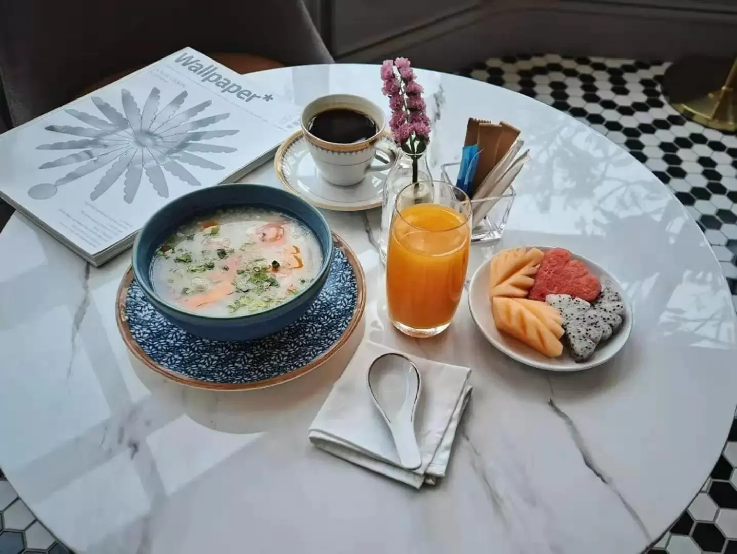 Asian breakfast in Montien Hotel Surawong Bangkok