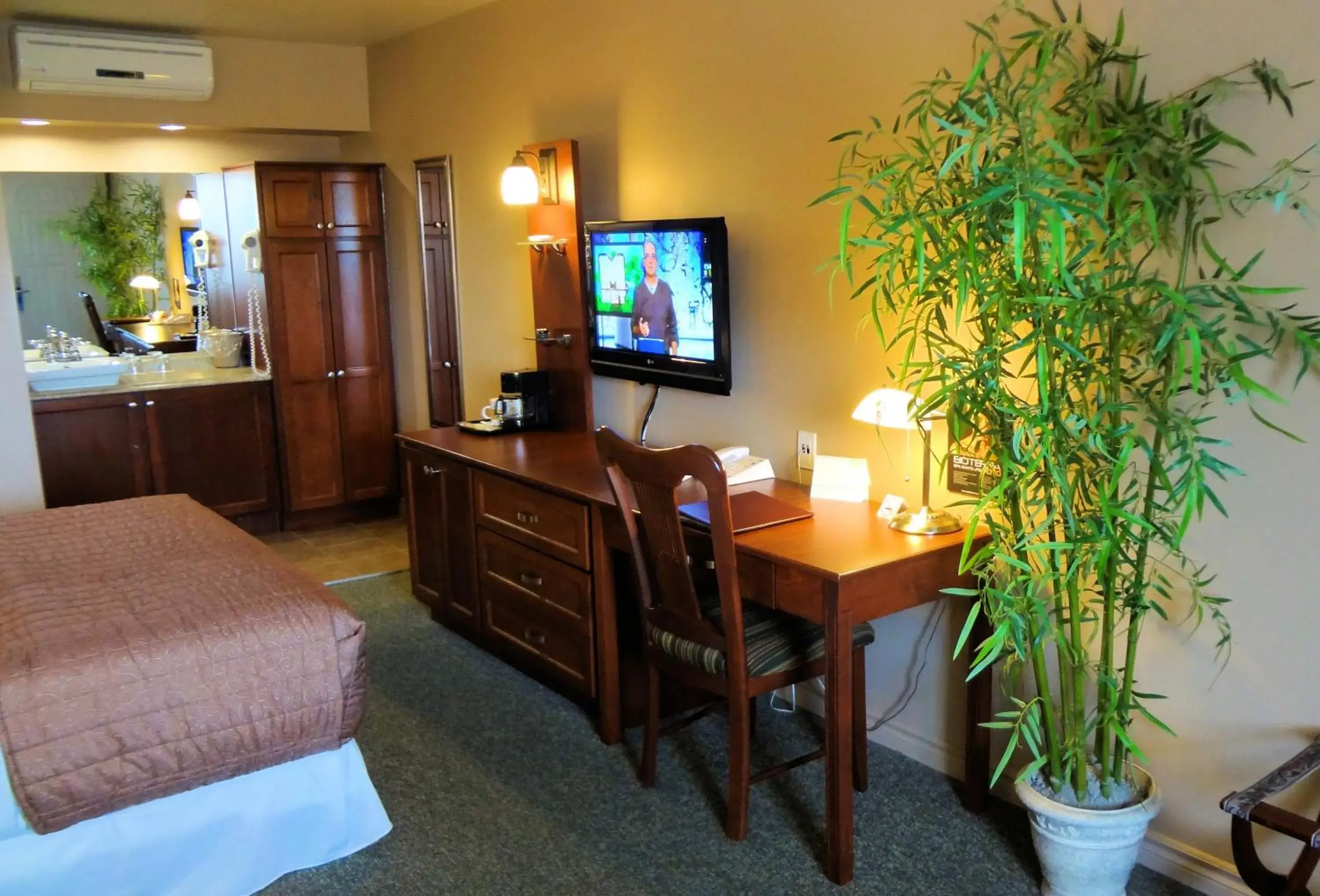 Bed, TV/Entertainment Center in Hotel-Motel Drummond