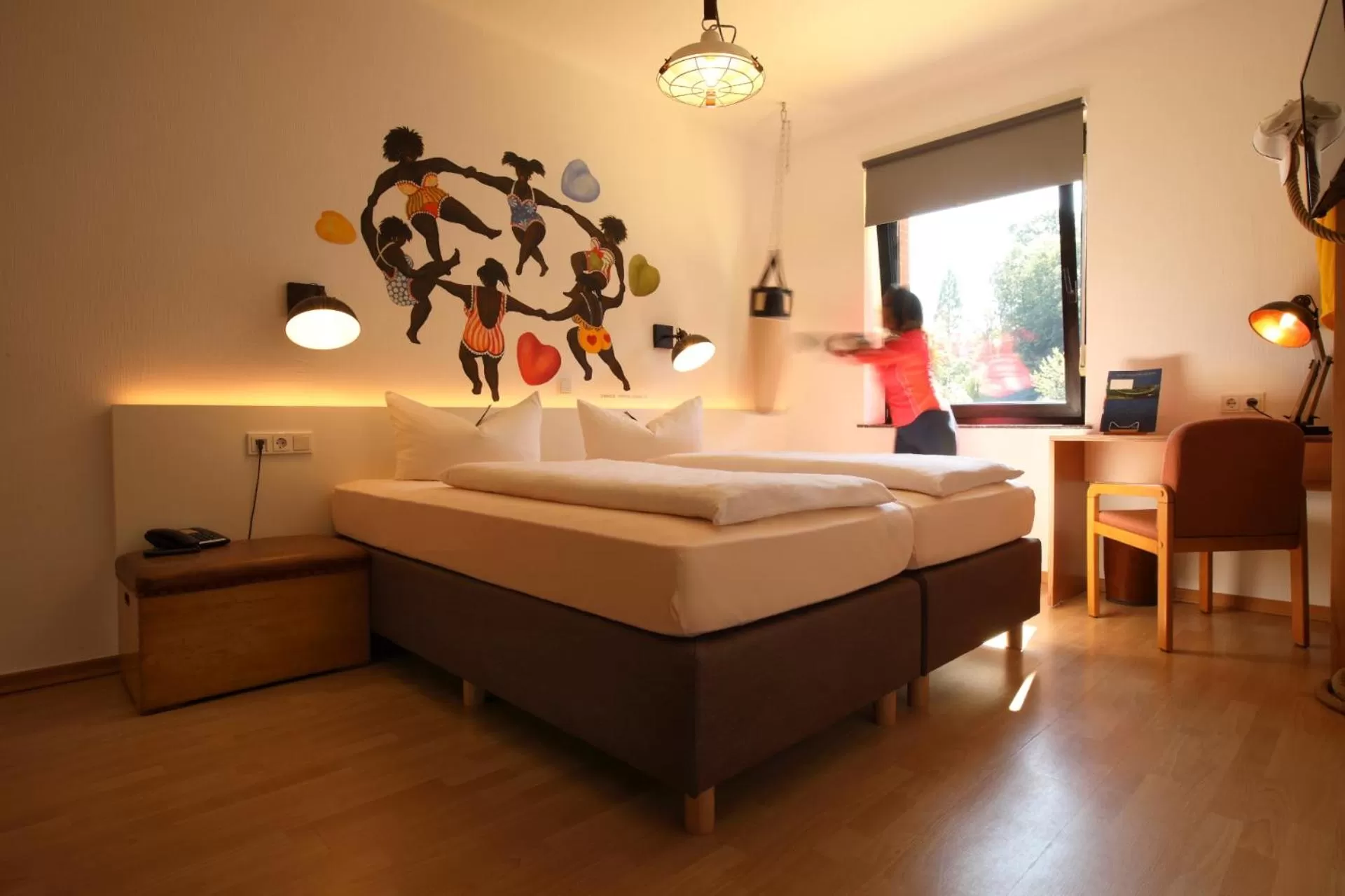 People, Bed in Hotel Haus Schons