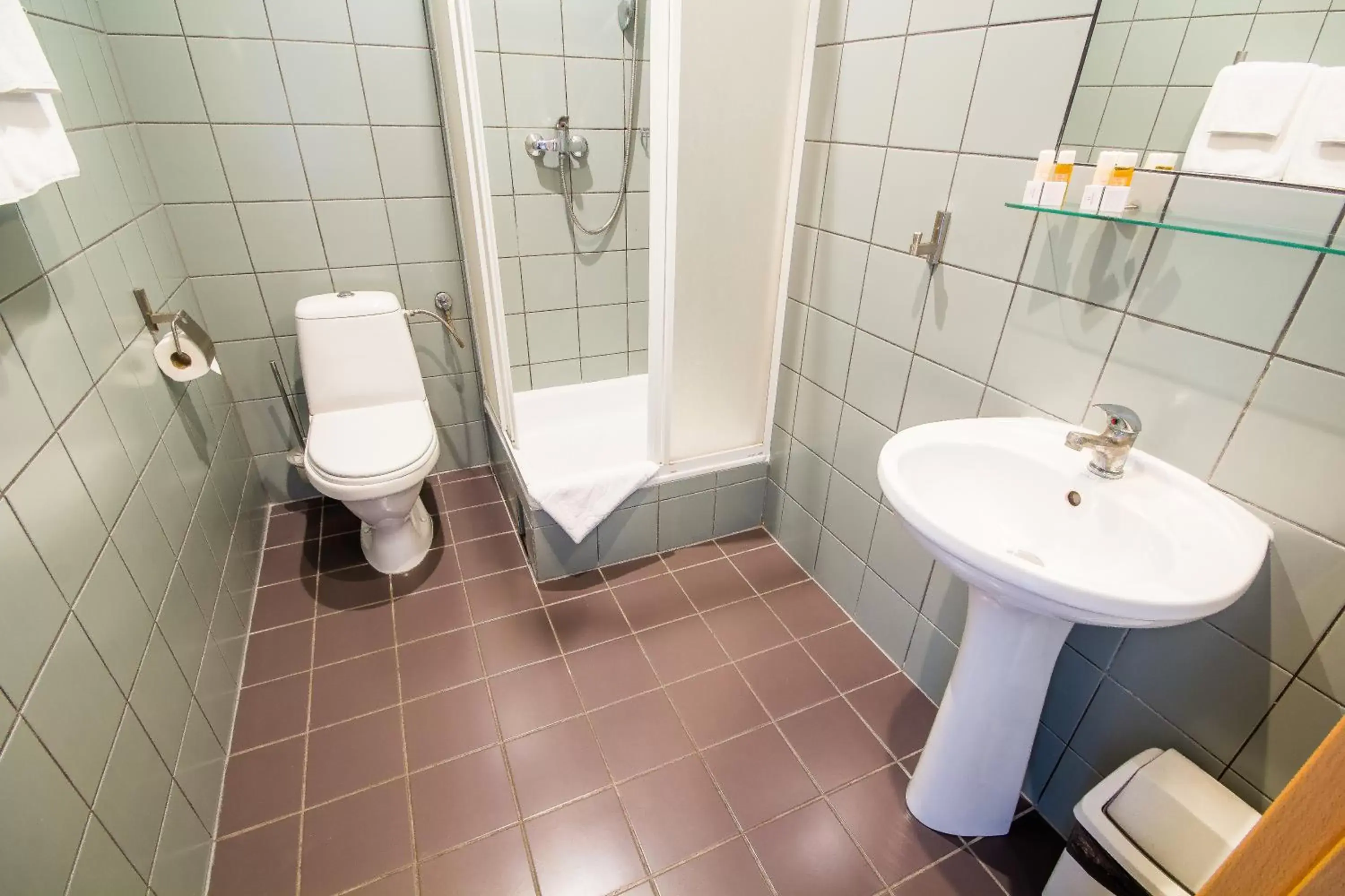 Shower, Bathroom in Hotel Diament Economy Gliwice