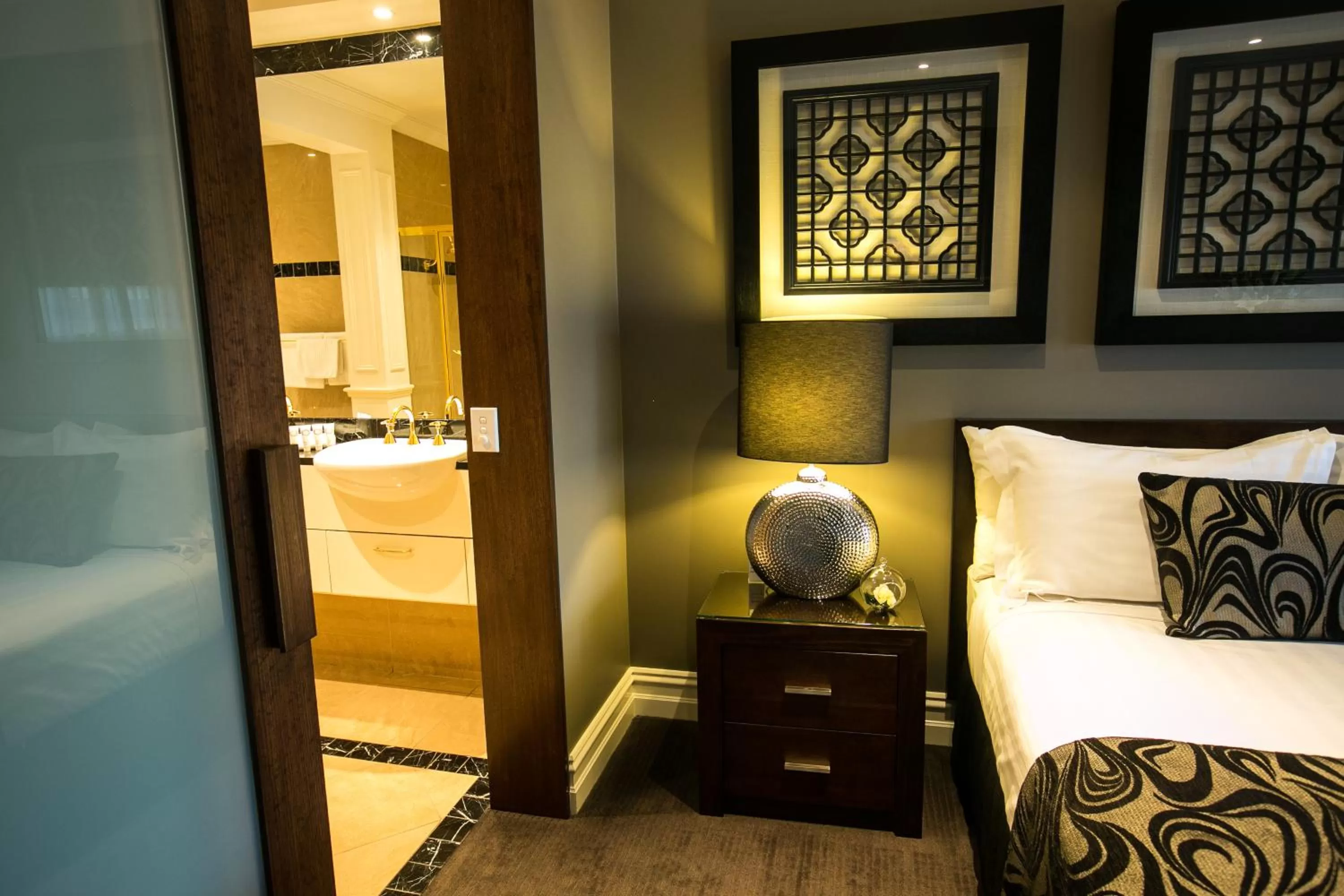 Bedroom, Bed in Gallery Apartments