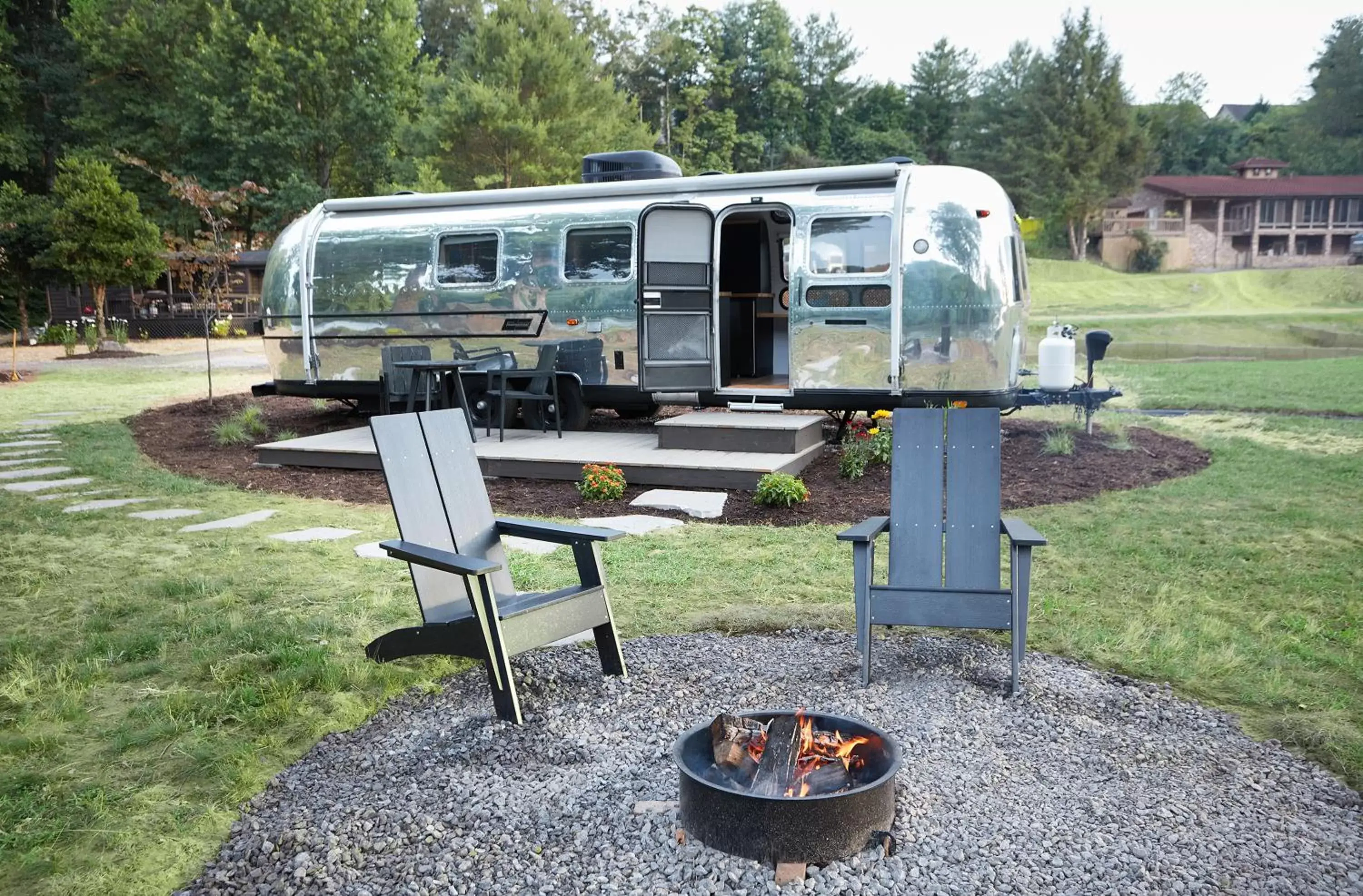 Patio in Asheville River Cabins