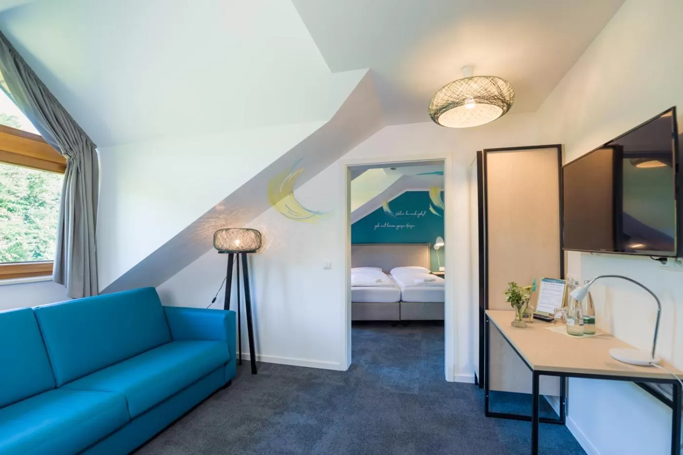 Living room, Bed in Hotel & Restaurant Mühlenglück