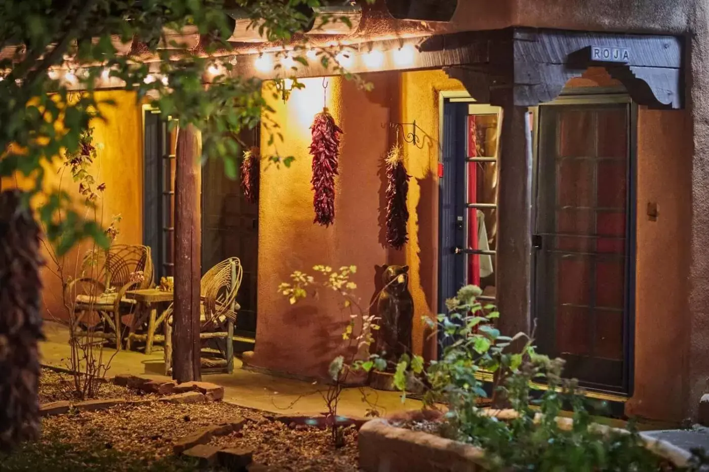 Patio in Adobe and Pines Inn Bed and Breakfast