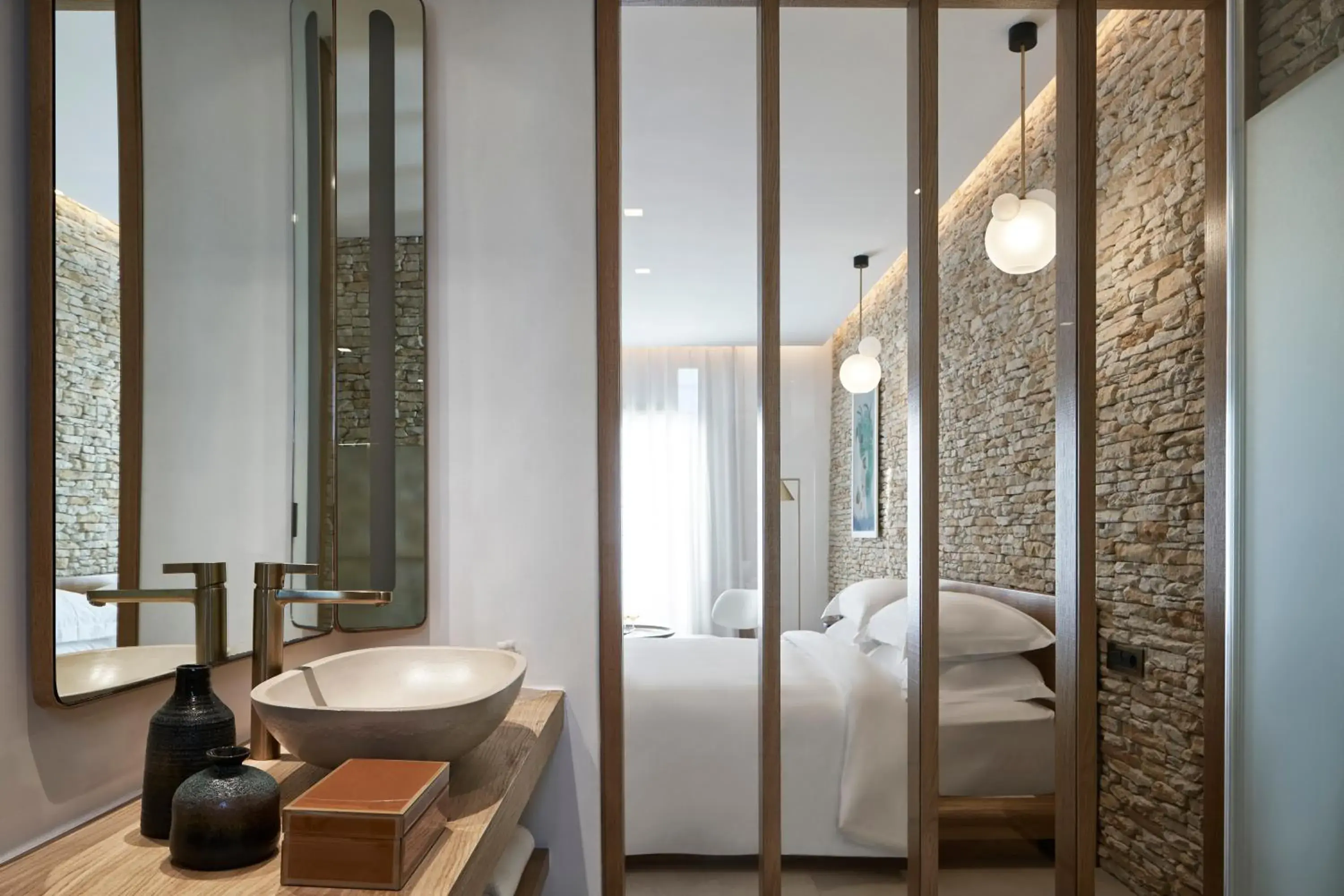 Bedroom, Bathroom in Myconian Naia - Preferred Hotels and Resorts