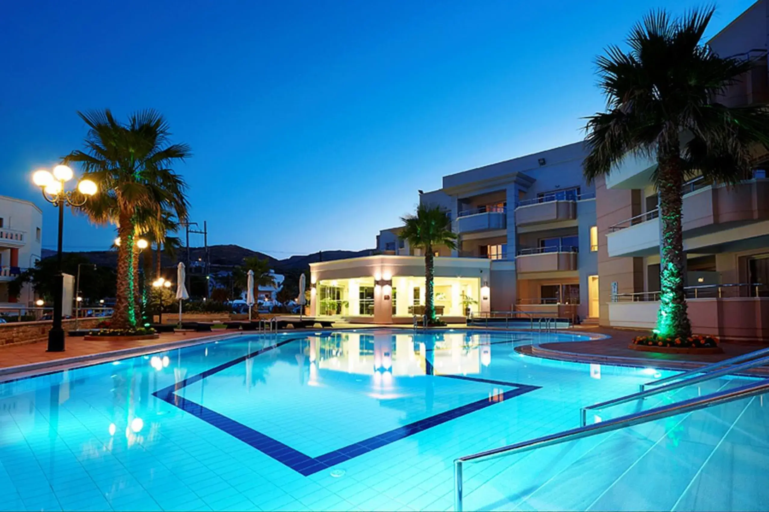 Night, Swimming Pool in Molos Bay