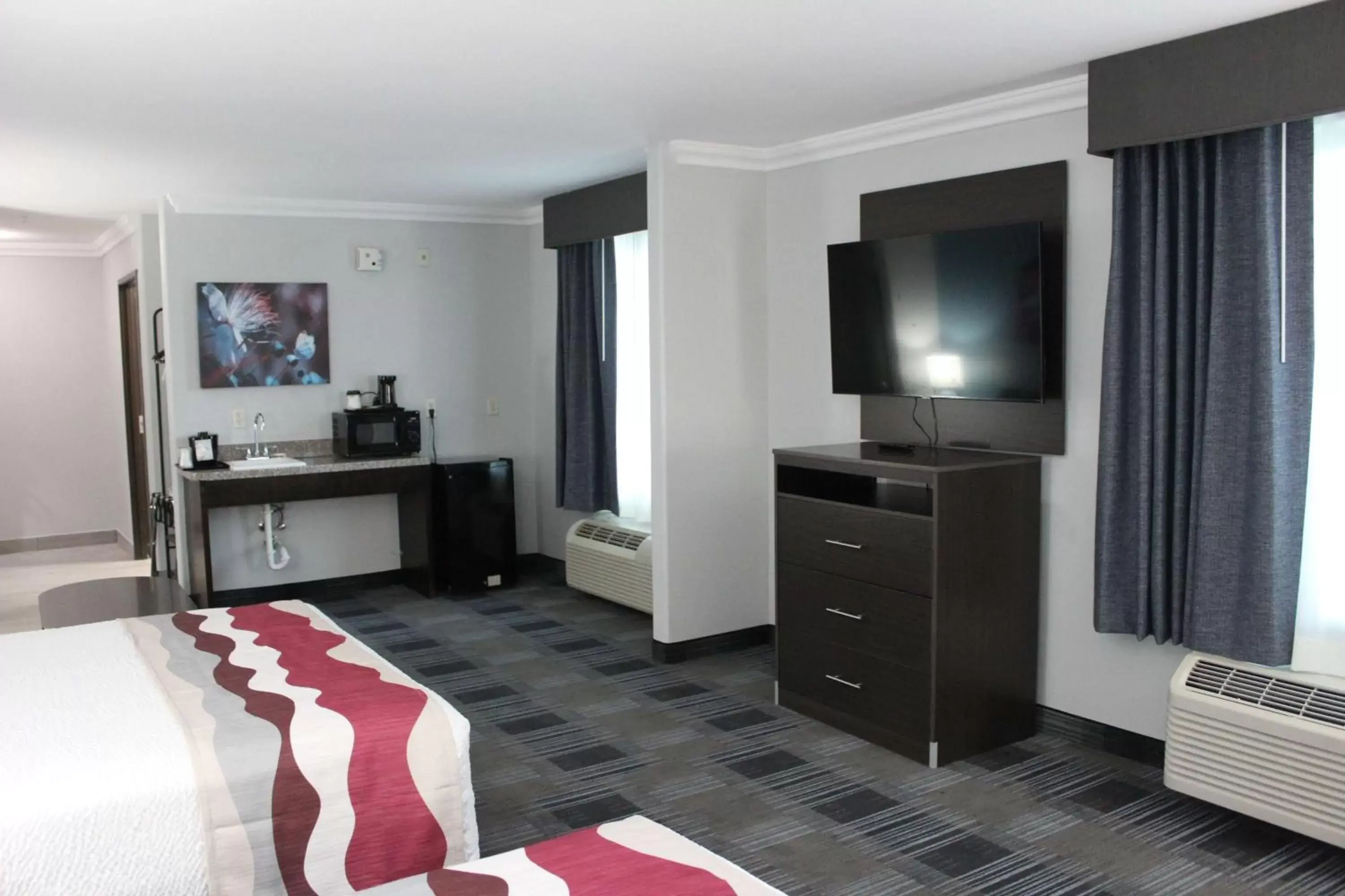 Bedroom, TV/Entertainment Center in Best Western Medical Center North Inn & Suites Near Six Flags