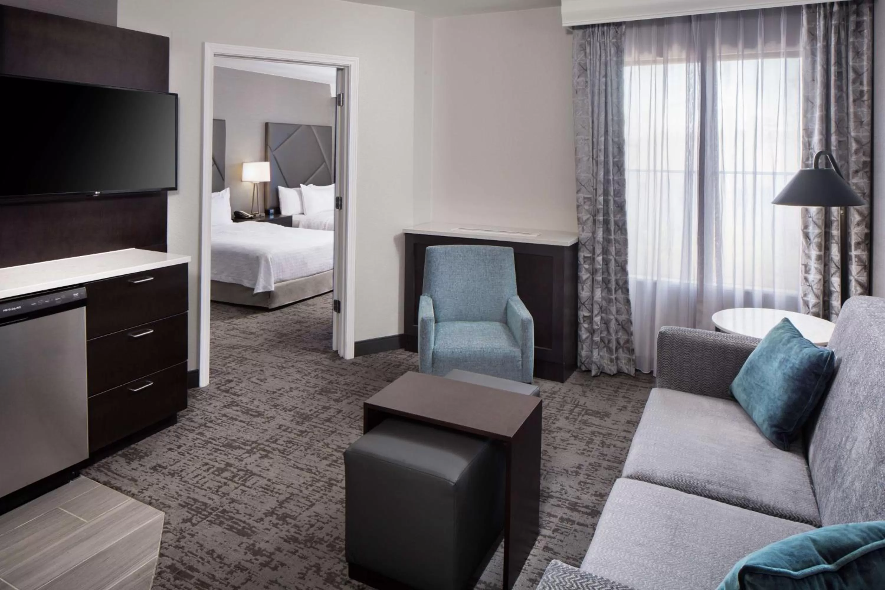 Living room, Bed in Homewood Suites by Hilton Atlanta Lenox Buckhead