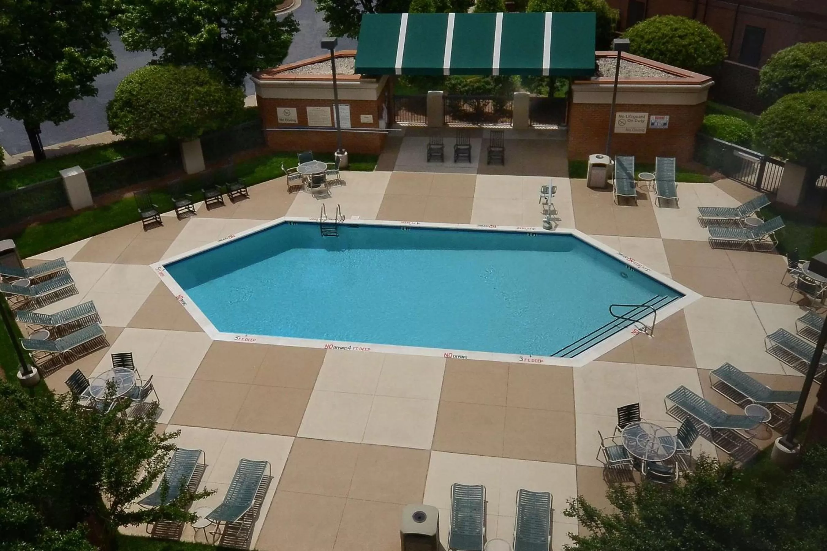 Pool view in Hampton Inn Raleigh Capital Blvd North