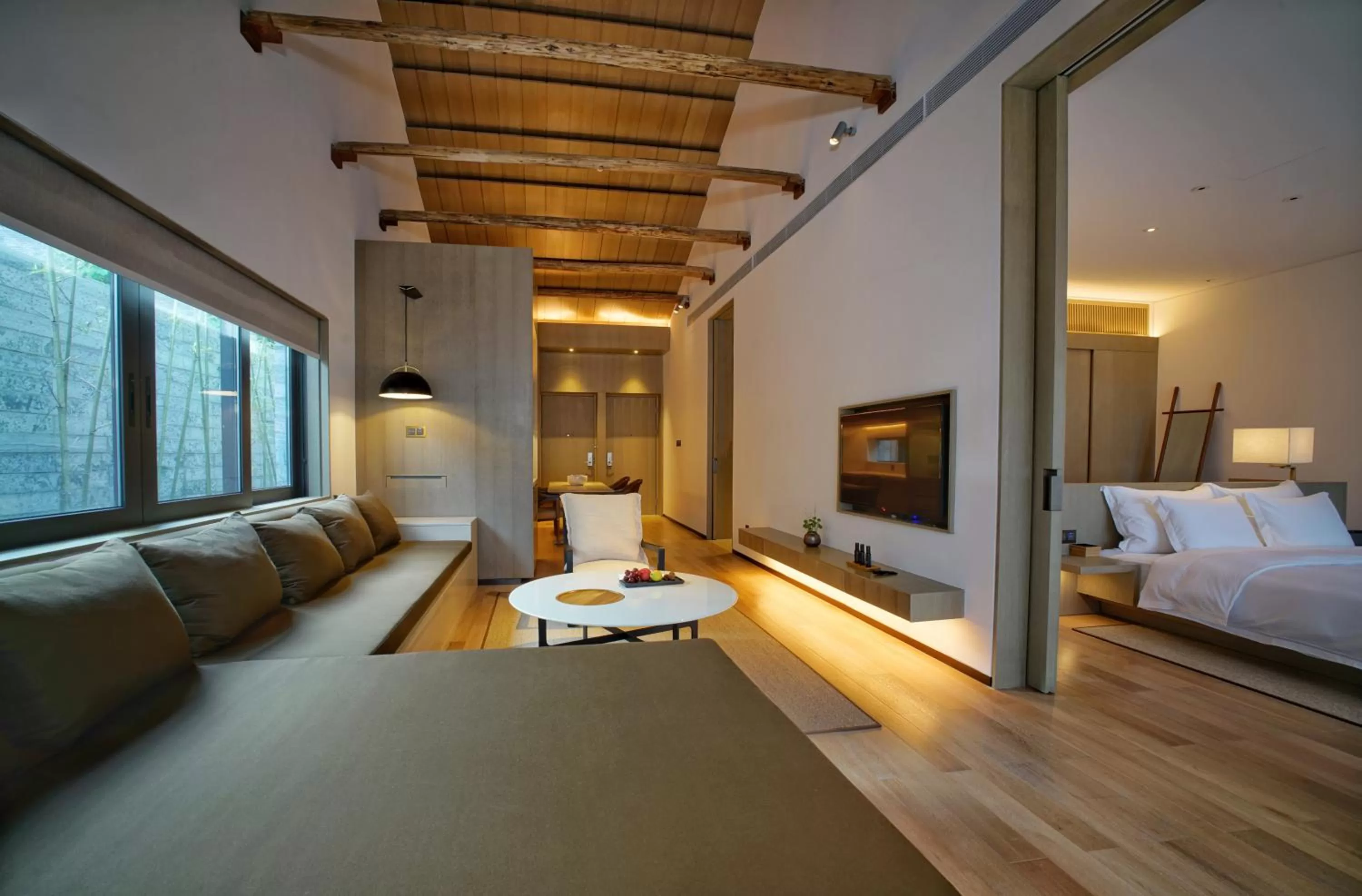 Seating area, Bed in Yangshuo Sugar House