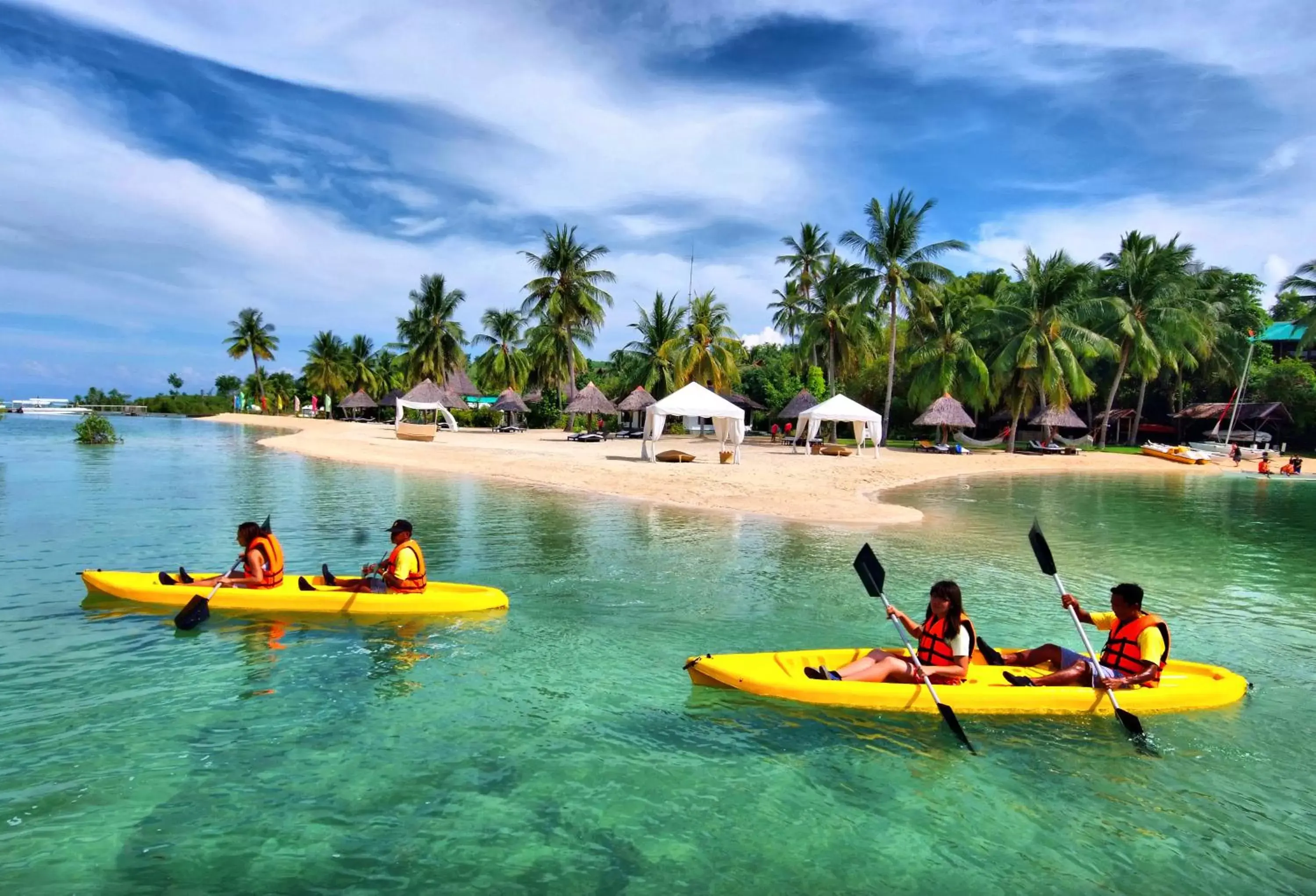 Canoeing in Badian Island Wellness Resort