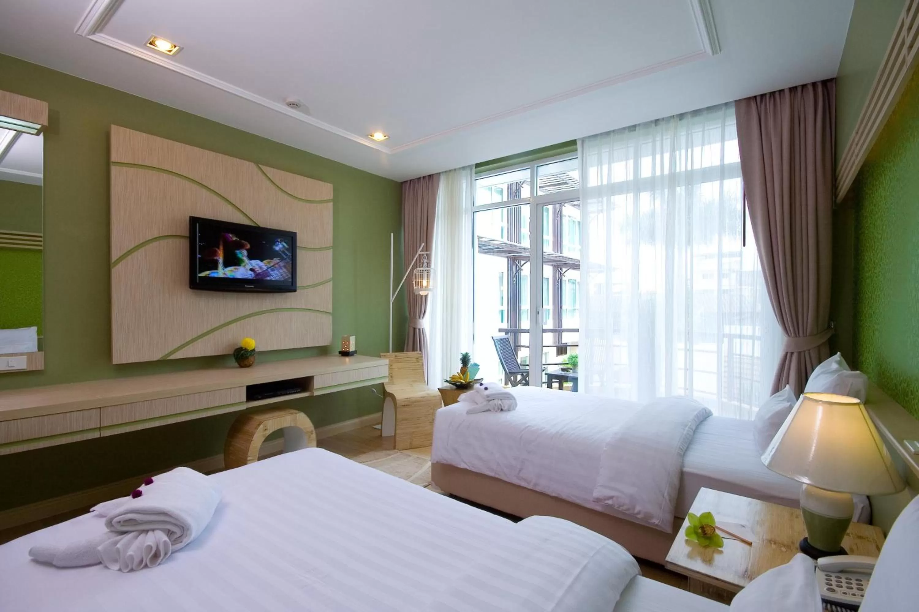 Deluxe Double or Twin Room with Pool View in A-Te Chumphon Hotel - SHA Plus