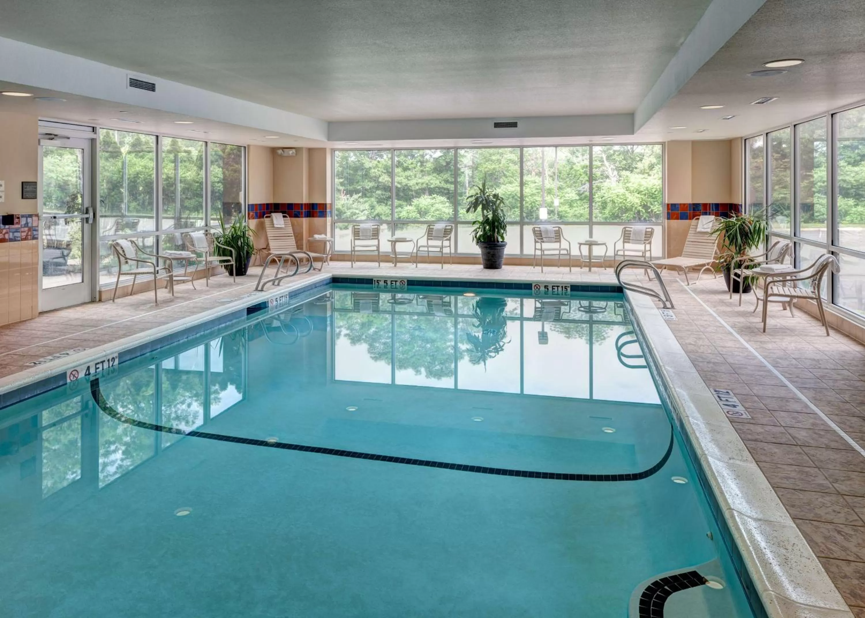 Pool view in Hampton Inn & Suites Westford-Chelmsford
