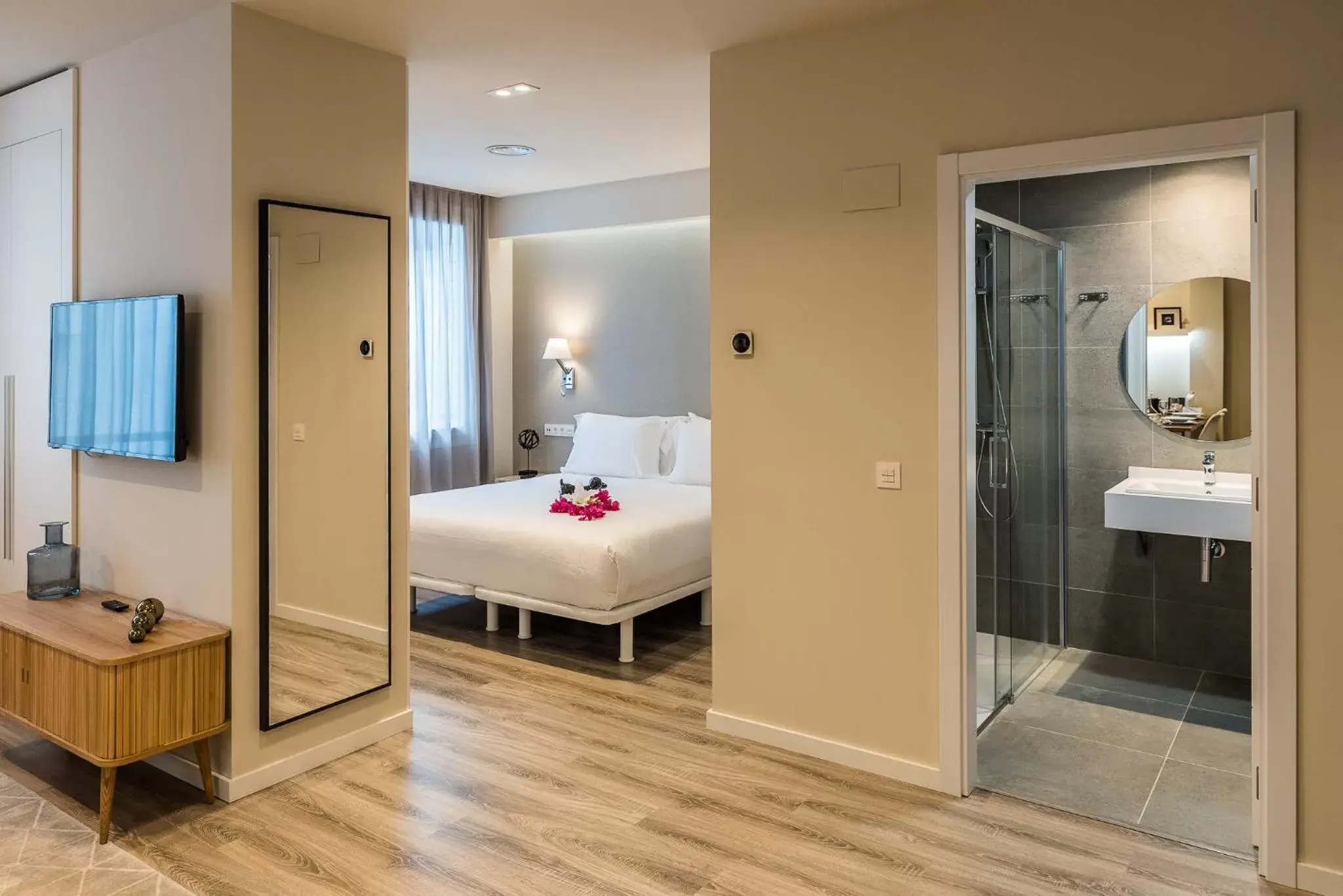 Bed, Bathroom in Bilbao City Center by abba Suites