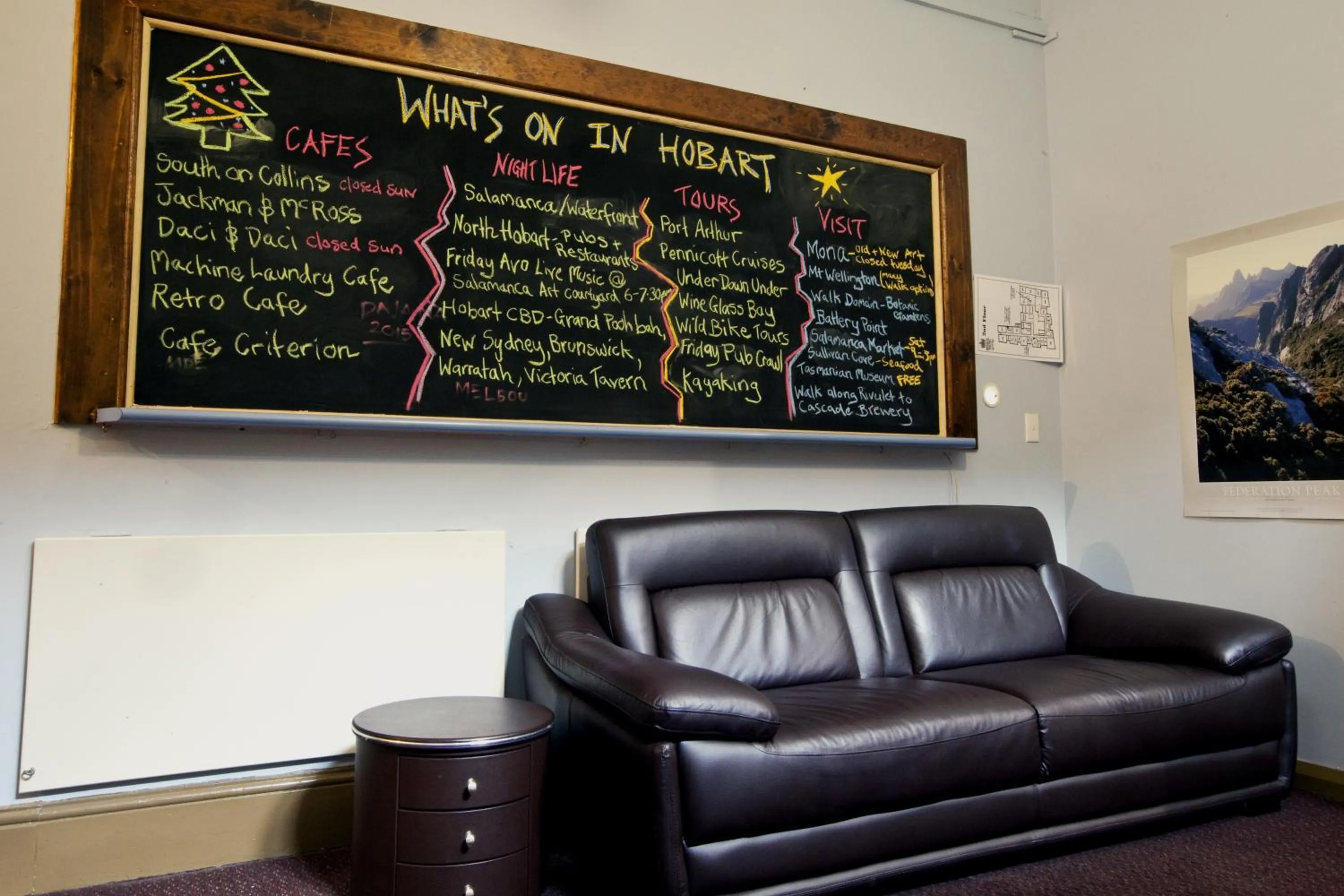 Seating area in Backpackers Imperial Hotel