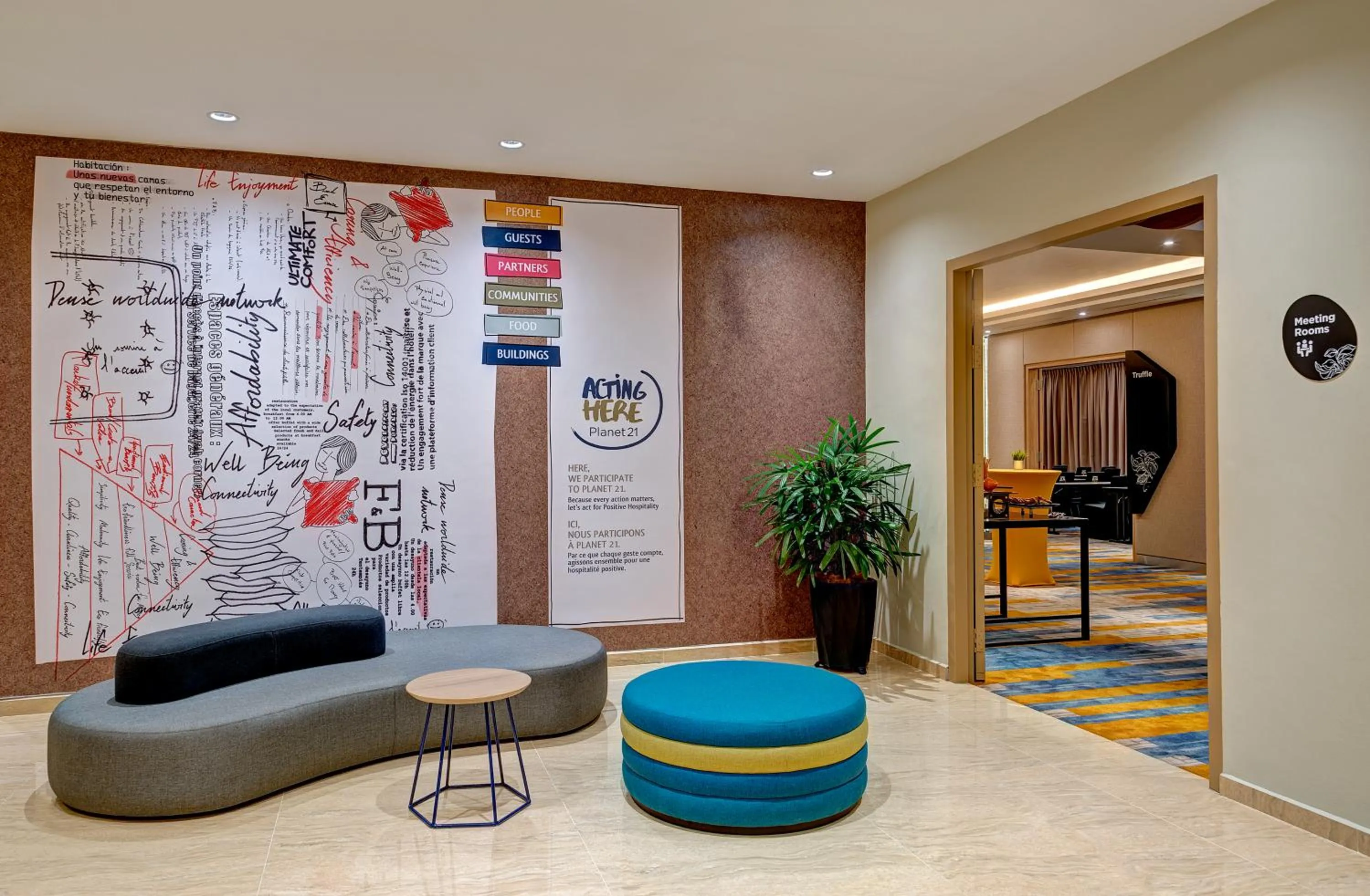 Seating area in ibis Styles Johor Iskandar Puteri