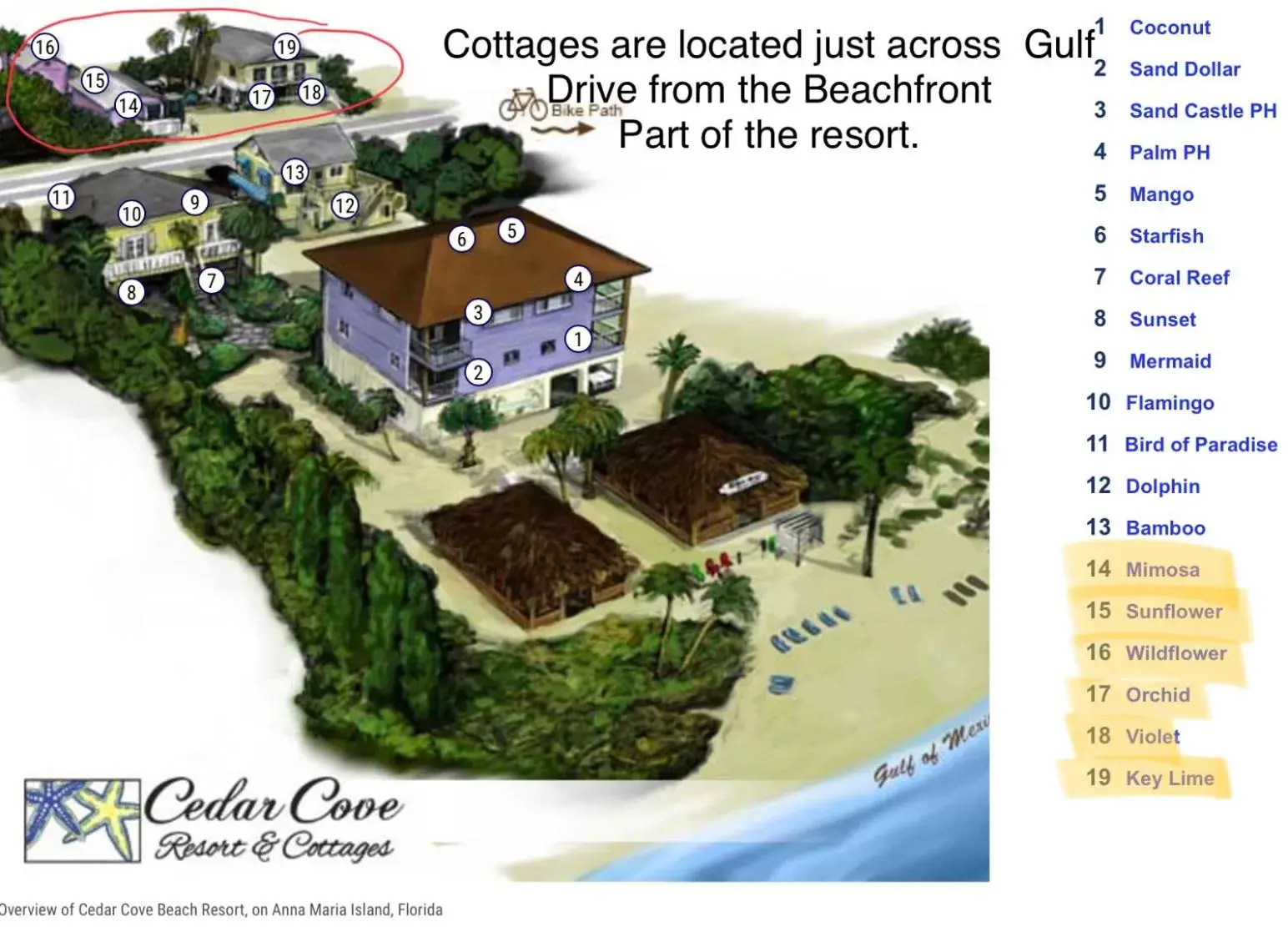 Text overlay, Bird's-eye View in Cedar Cove Resort & Cottages