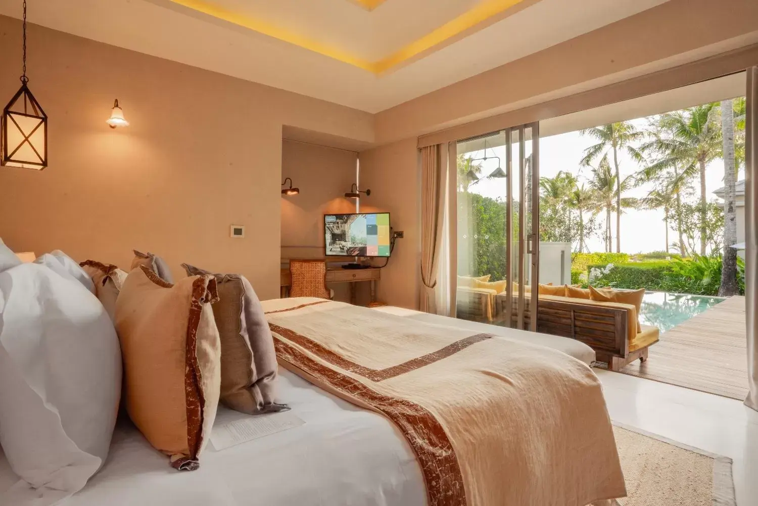 Bed in Devasom Khao Lak Beach Resort & Villas