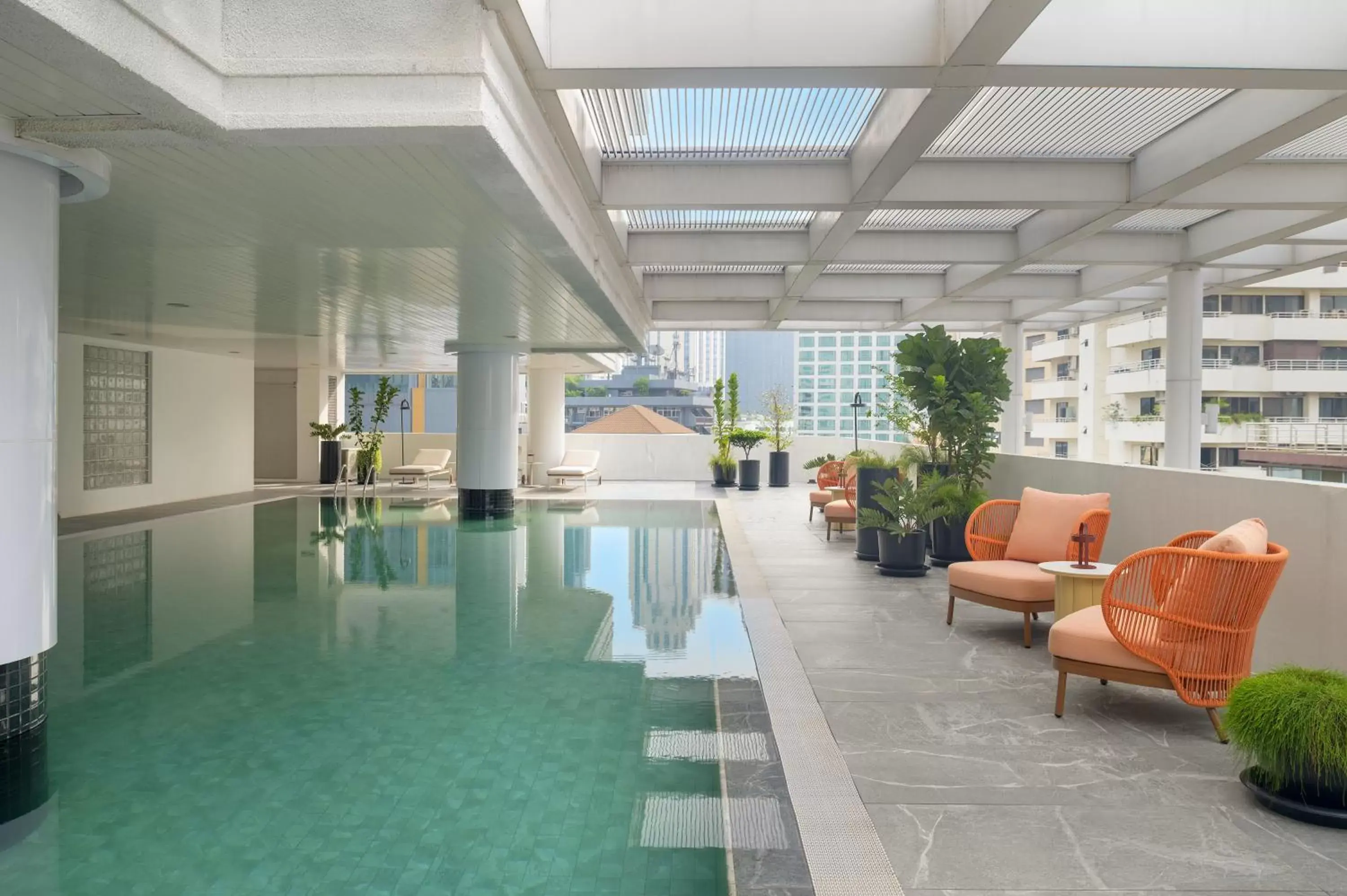 Pool view in PARKROYAL Suites Bangkok - SHA Plus Certified