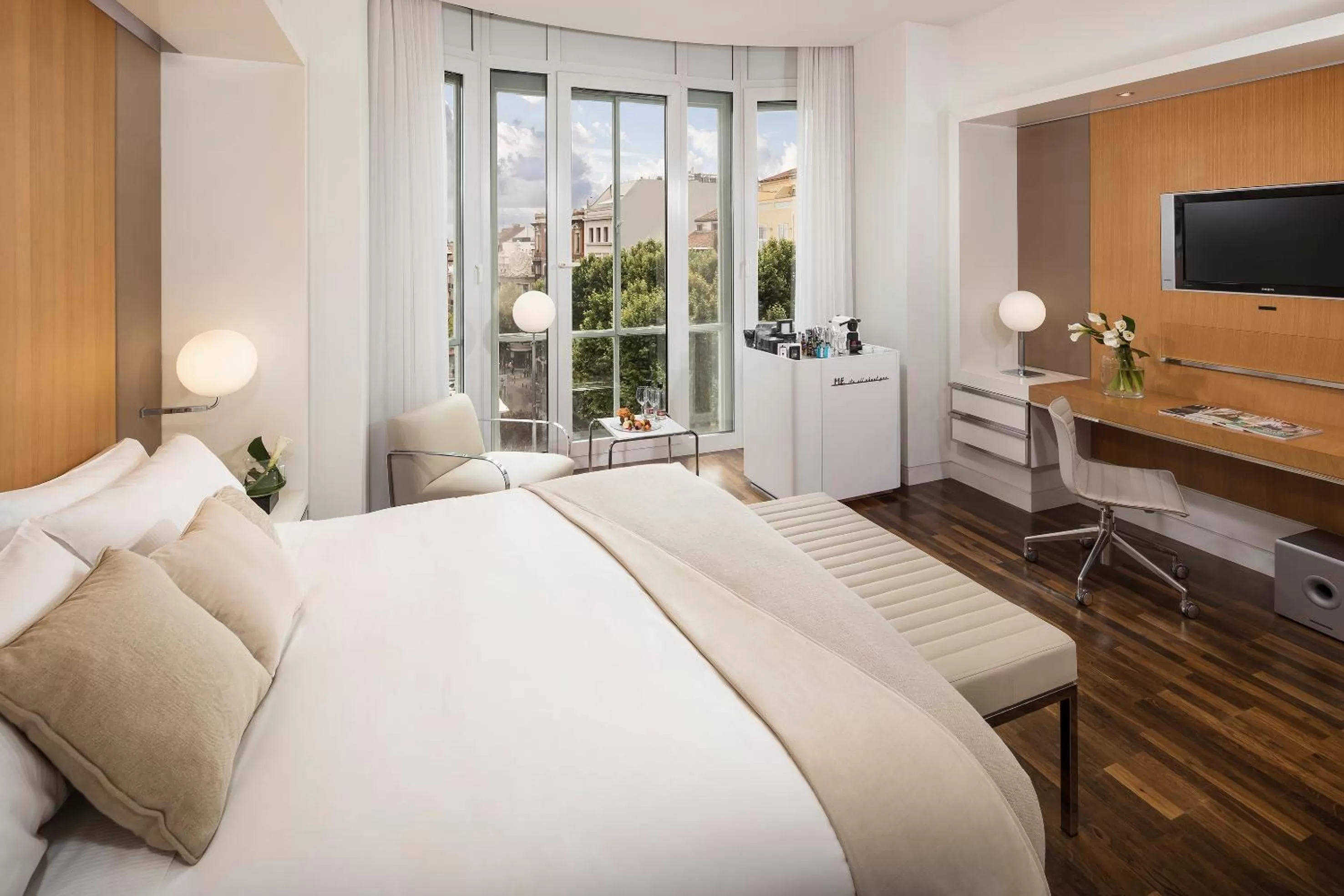 Decorative detail, Bed in ME Madrid Reina Victoria by Meliá