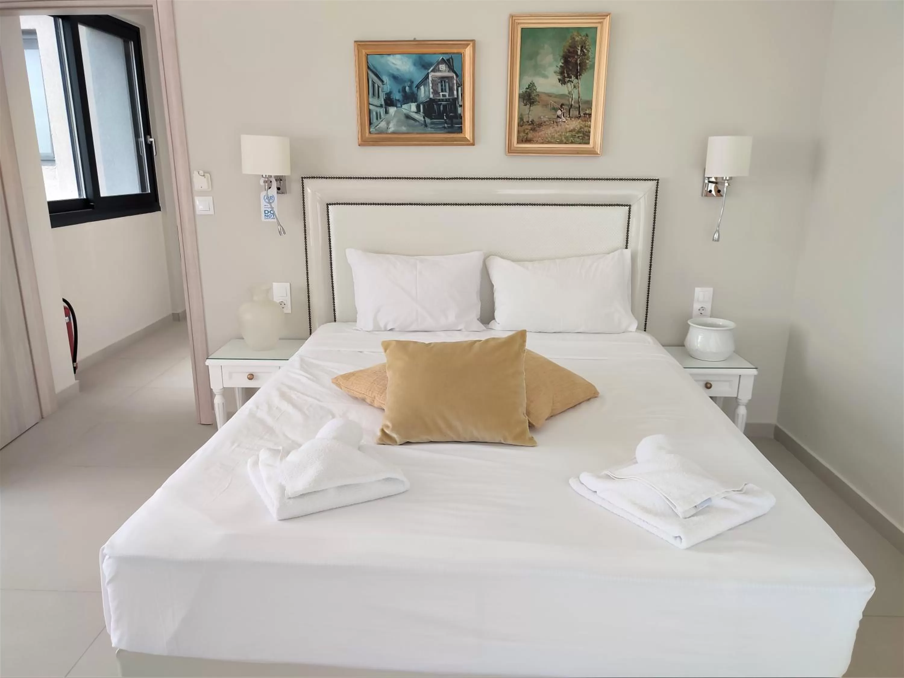 Bed in Light Blue Hotel