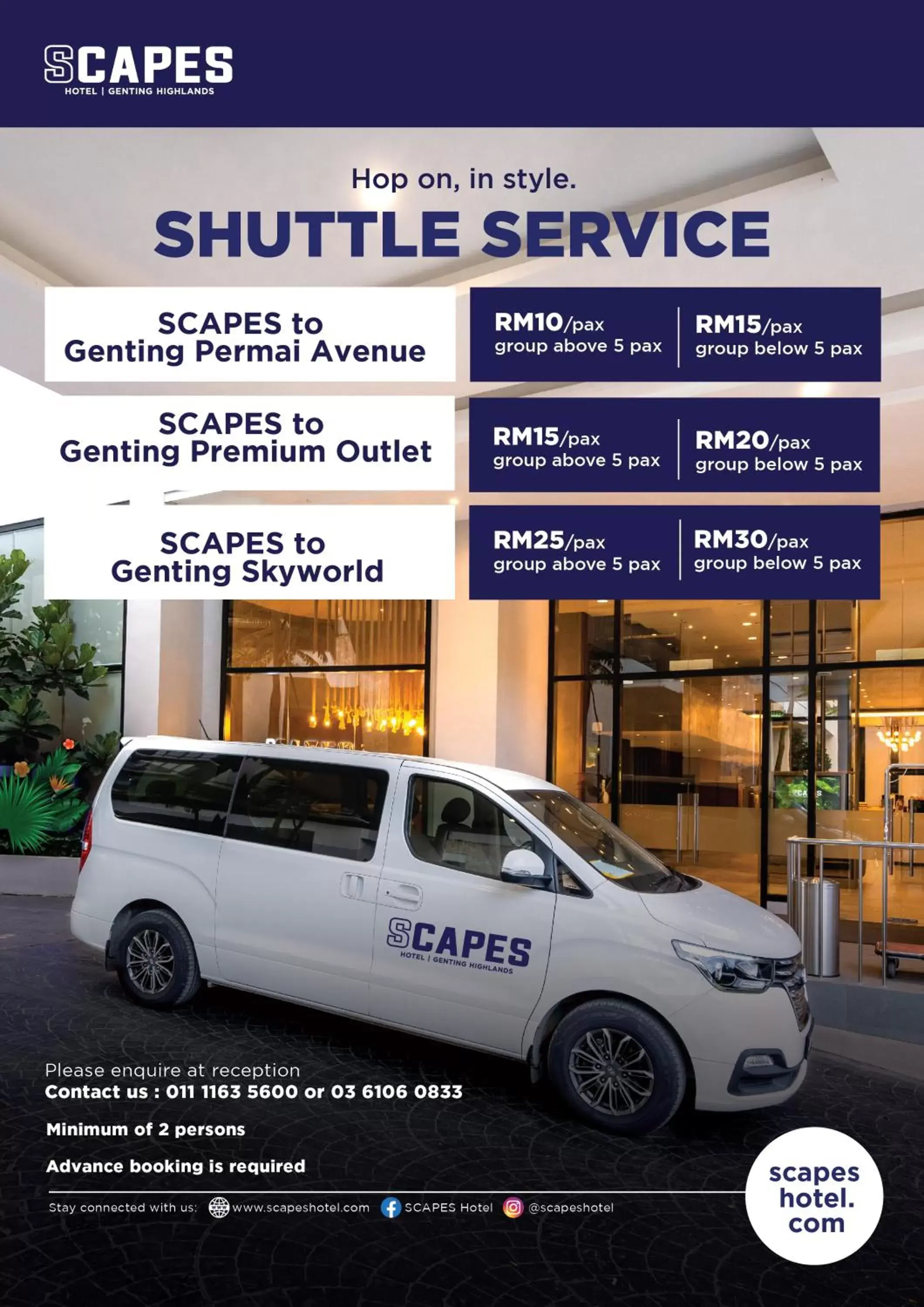 shuttle in SCAPES Hotel