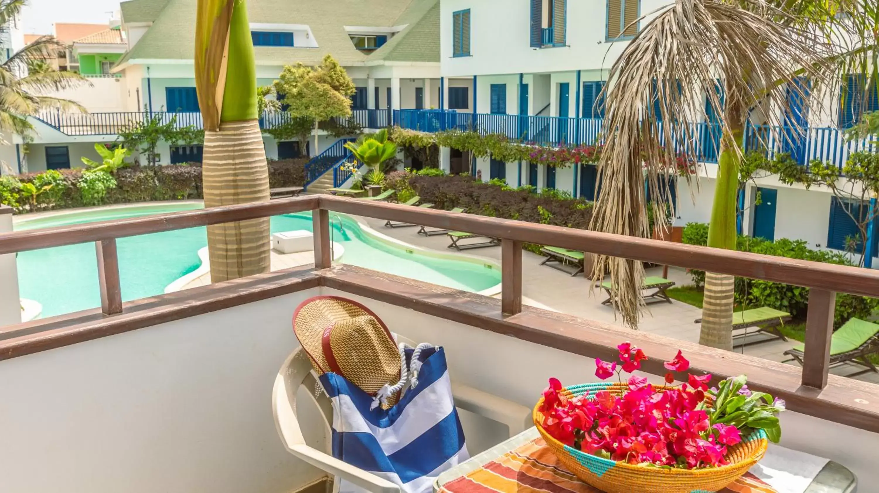 Balcony/Terrace, Pool View in Leme Bedje Residence