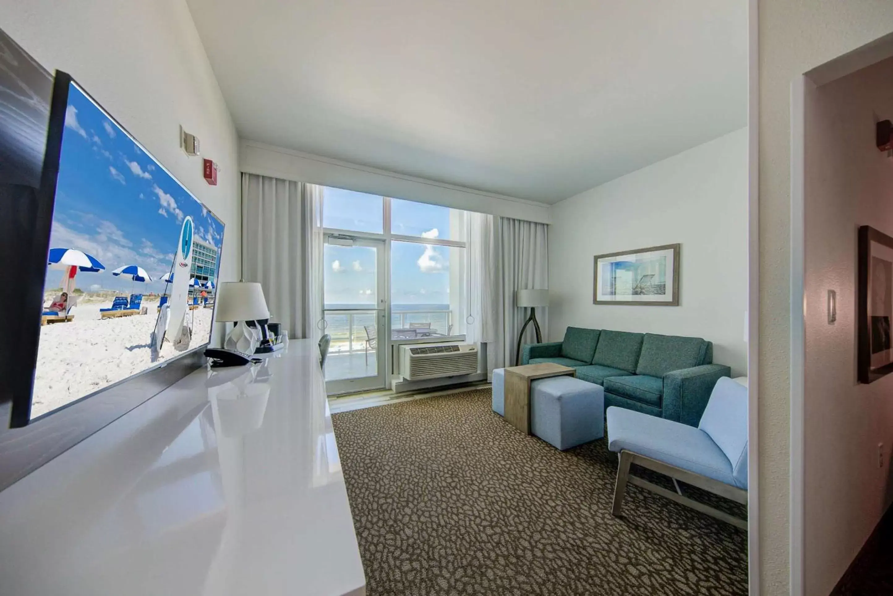 Corner King Suite with Bunk Beds and Sofa Bed - Roll-In Shower/Beachfront/Mobility Accessible in Best Western Premier - The Tides