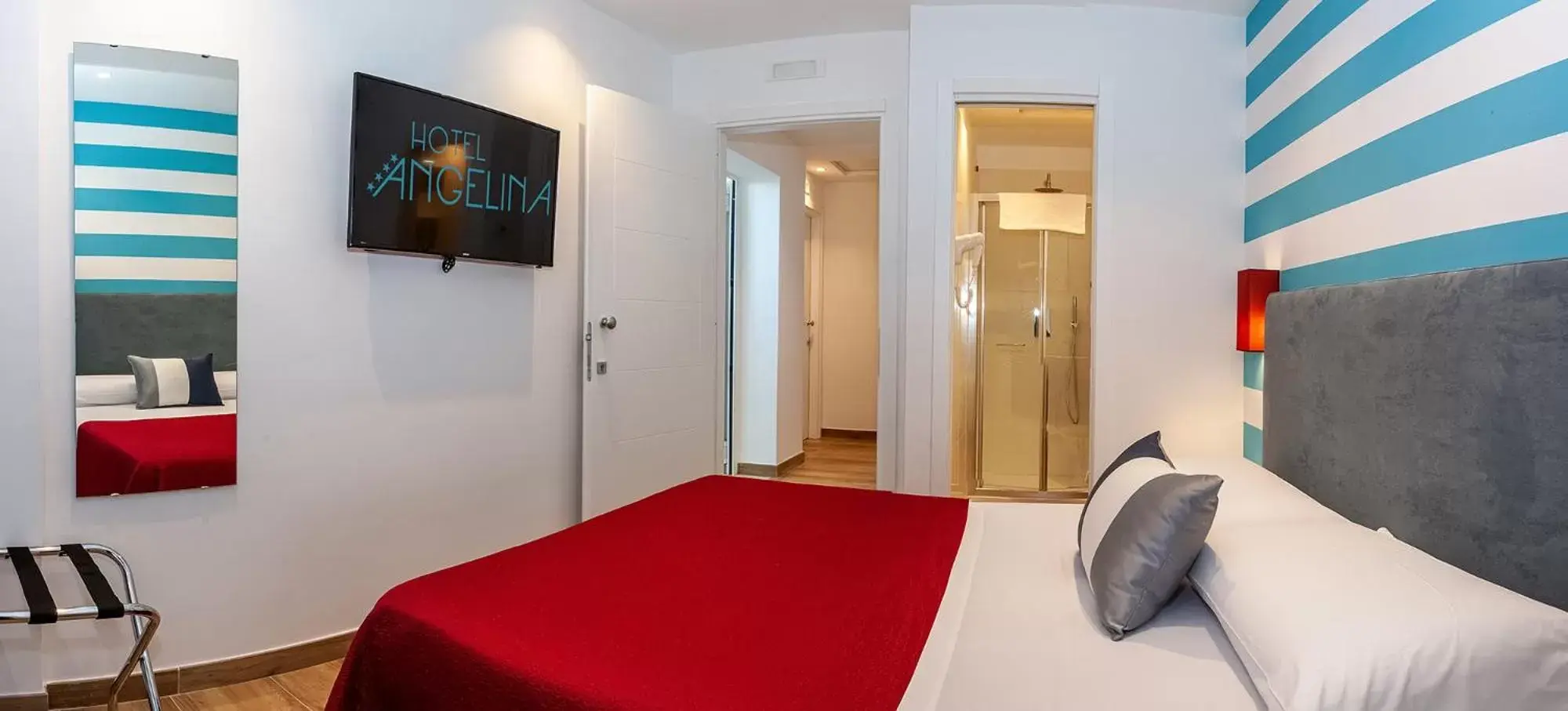 View (from property/room), Bed in Hotel Angelina View (from property/room), Bed in Hotel Angelina