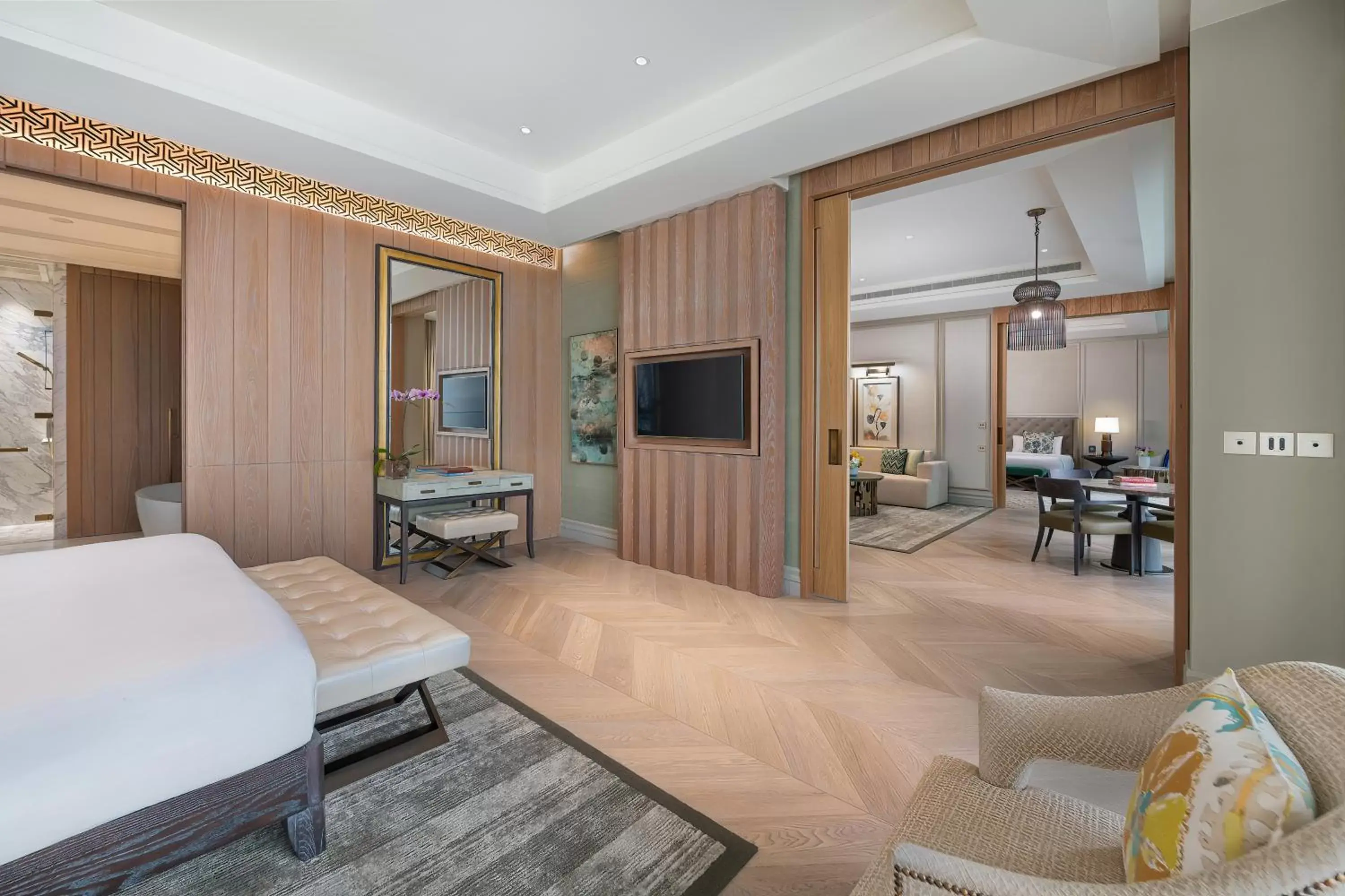 Bed, Seating Area in Mandarin Oriental Jumeira, Dubai