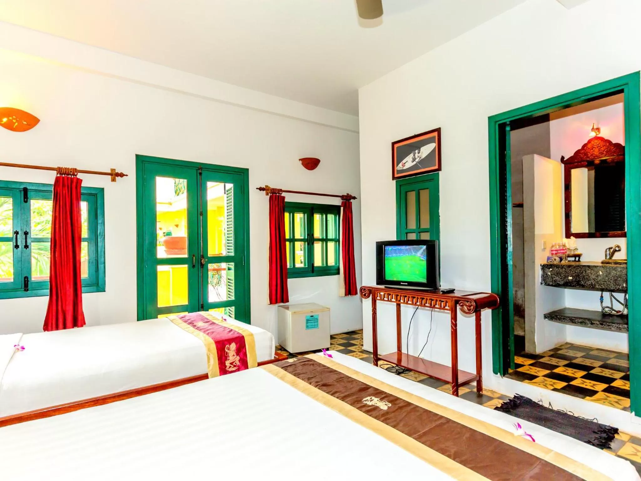 Balcony/Terrace, Bed in Residence Wat Damnak