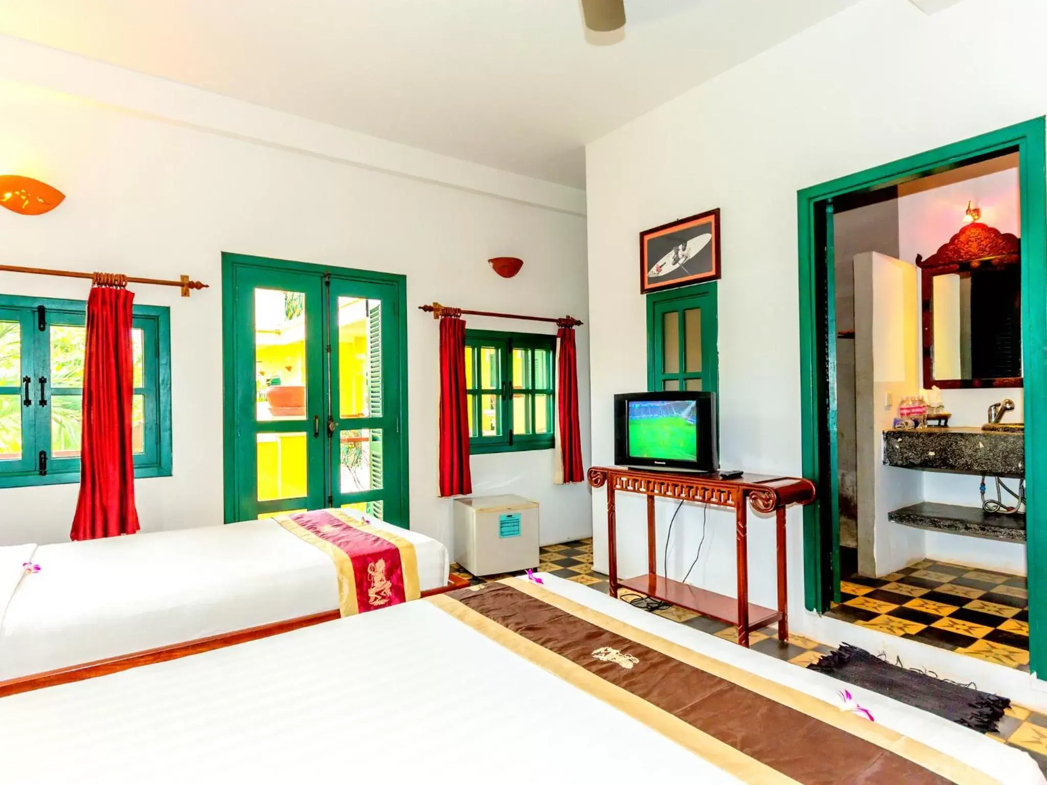 Balcony/Terrace, Bed in Residence Wat Damnak Balcony/Terrace, Bed in Residence Wat Damnak